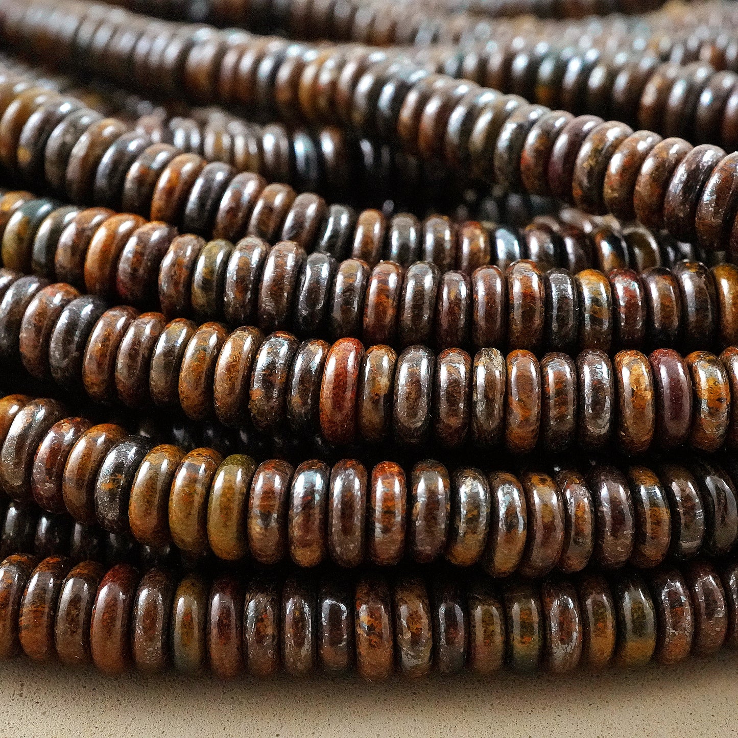 Bronzite (Rondelle)(Smooth)(6mmx2mm)(15.5"Strand)