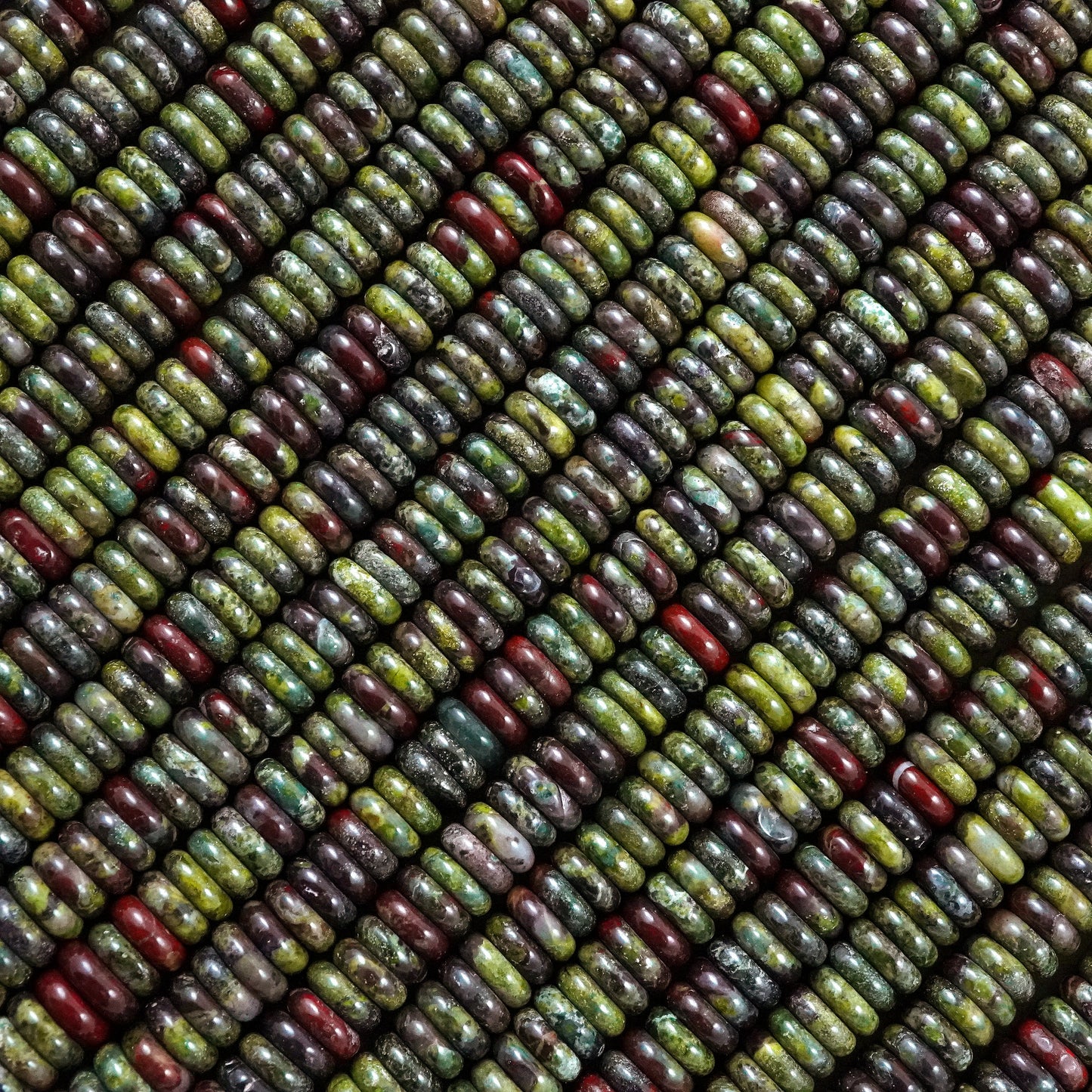 Dragon's Blood Jasper (Rondelle)(Smooth)(6mmx2mm)(15.5"Strand)
