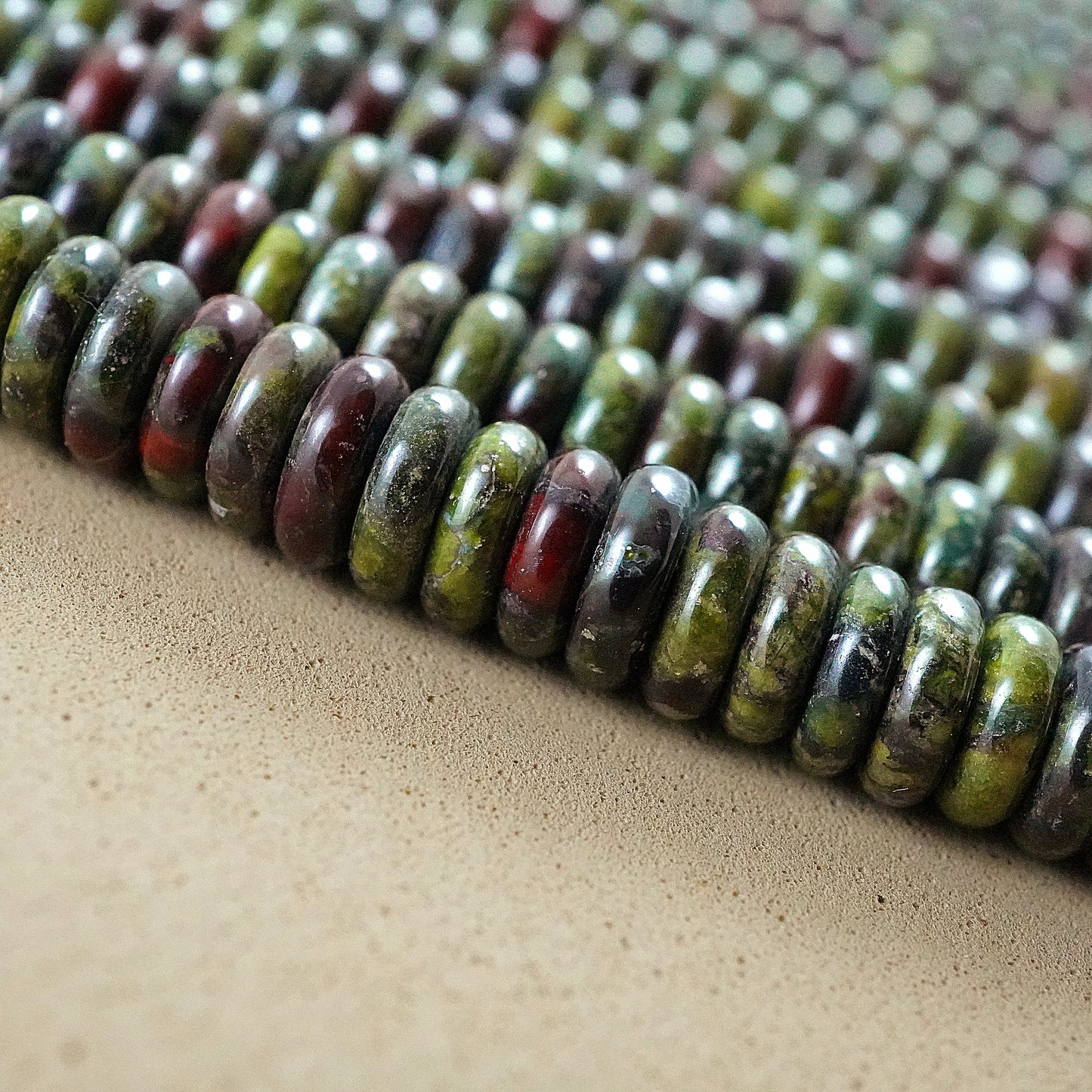 Dragon's Blood Jasper (Rondelle)(Smooth)(6mmx2mm)(15.5"Strand)
