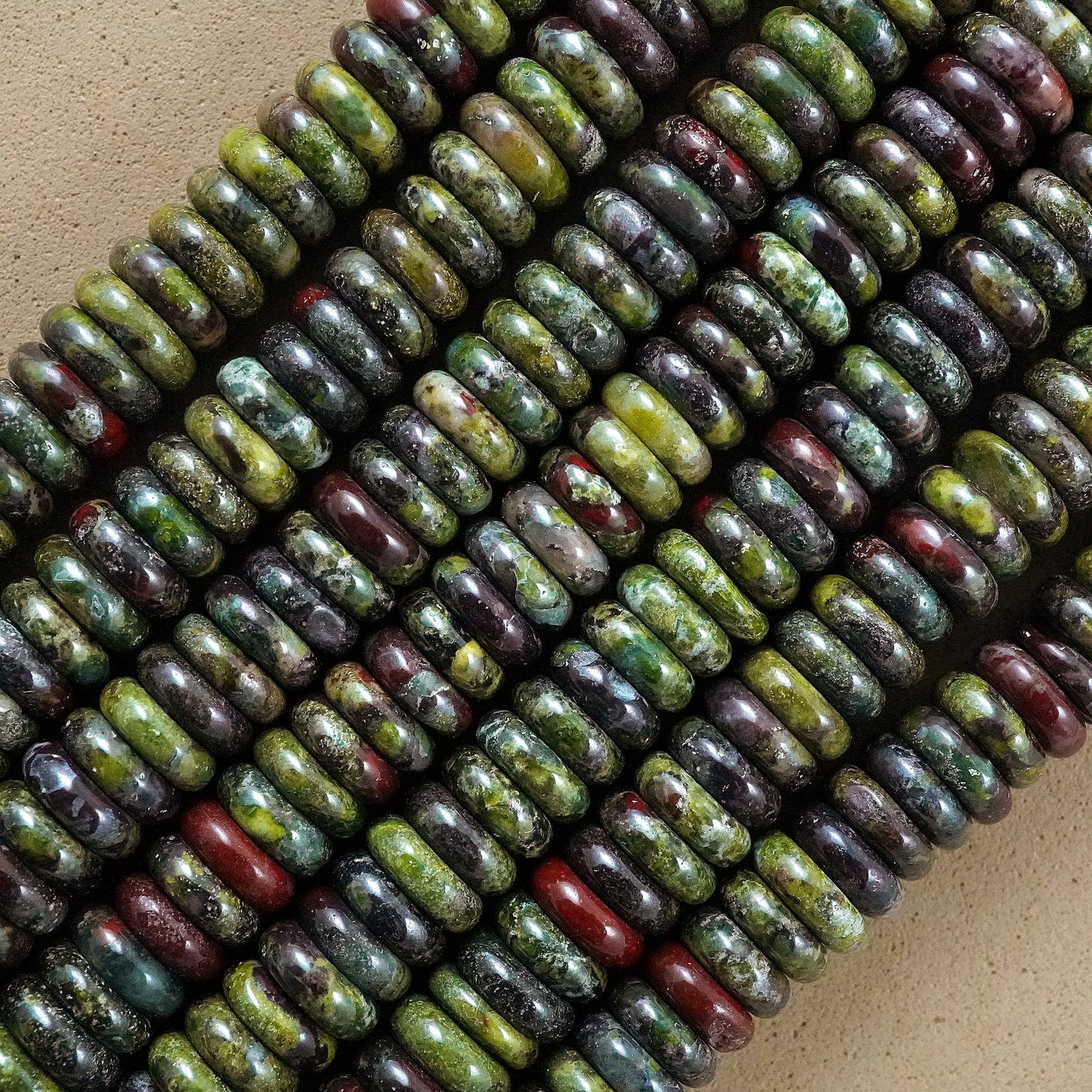 Dragon's Blood Jasper (Rondelle)(Smooth)(6mmx2mm)(15.5"Strand)