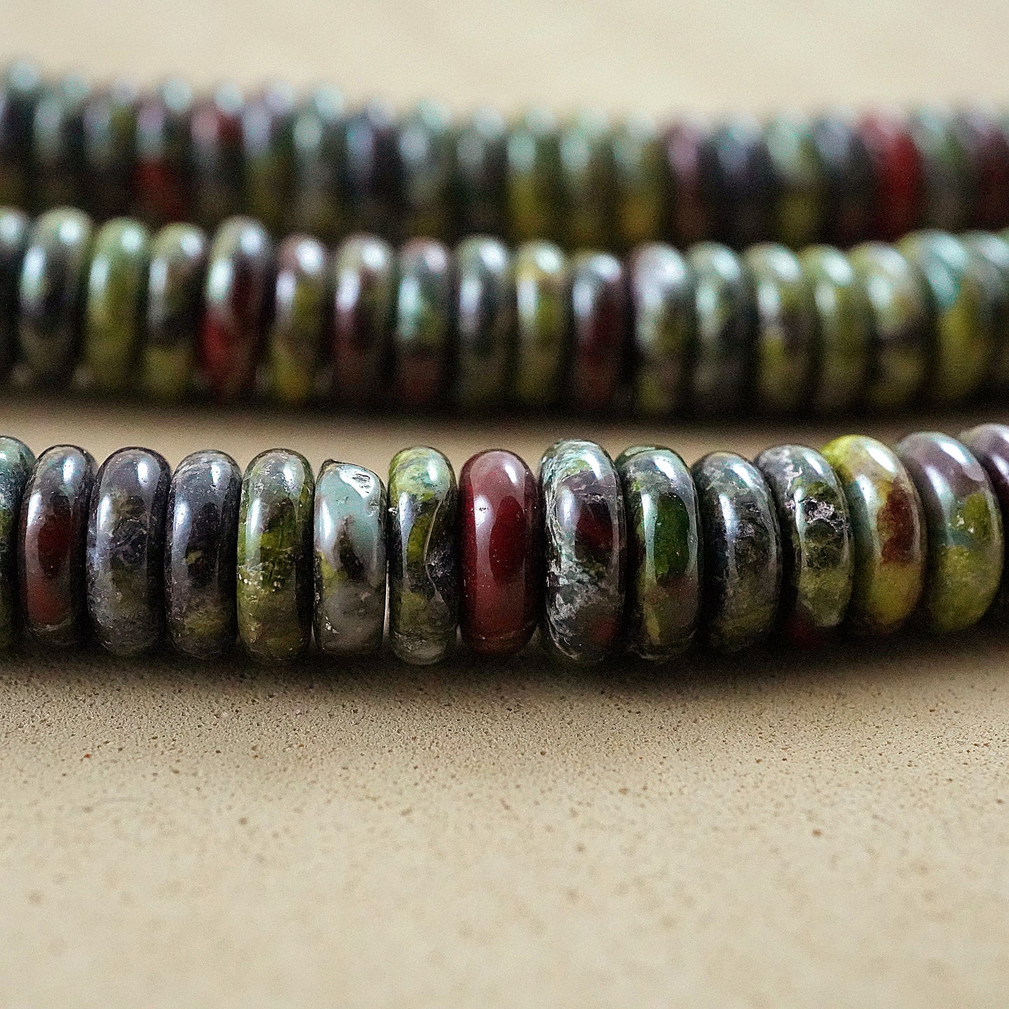 Dragon's Blood Jasper (Rondelle)(Smooth)(6mmx2mm)(15.5"Strand)