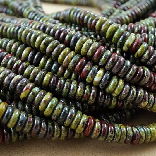 Dragon's Blood Jasper (Rondelle)(Smooth)(6mmx2mm)(15.5"Strand)