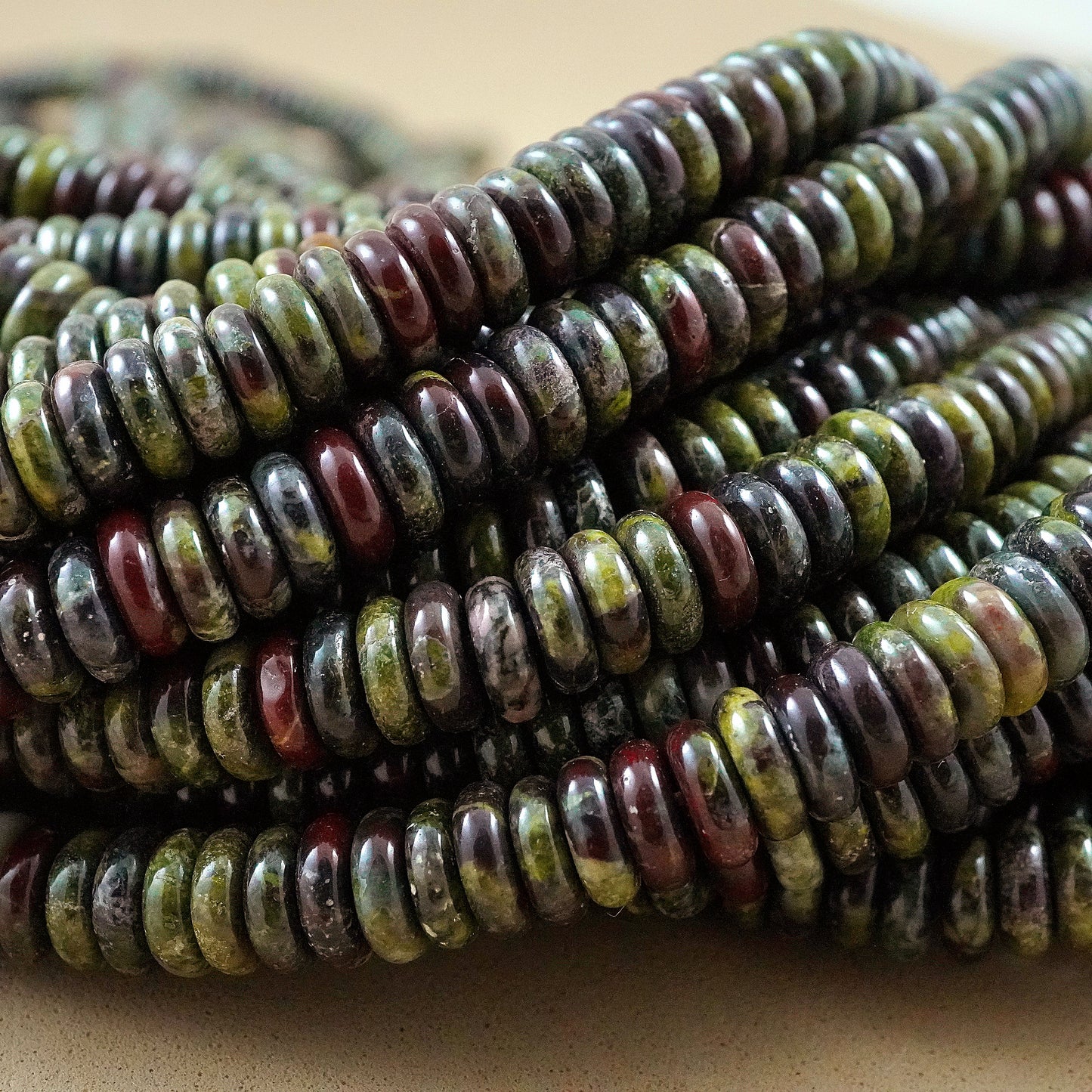 Dragon's Blood Jasper (Rondelle)(Smooth)(6mmx2mm)(15.5"Strand)