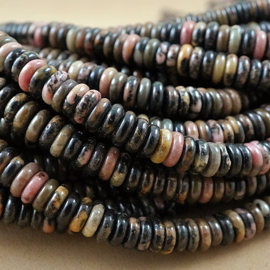 Rhodonite (Rondelle)(Smooth)(6mmx2mm)(15.5"Strand)