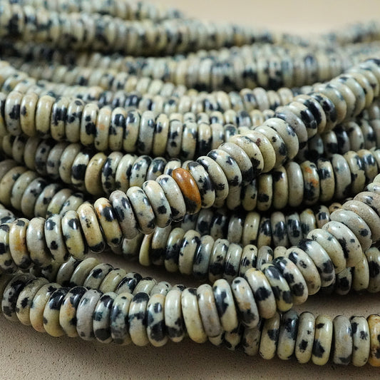 Dalmation Jasper (Rondelle)(Smooth)(6mmx2mm)(15.5"Strand)