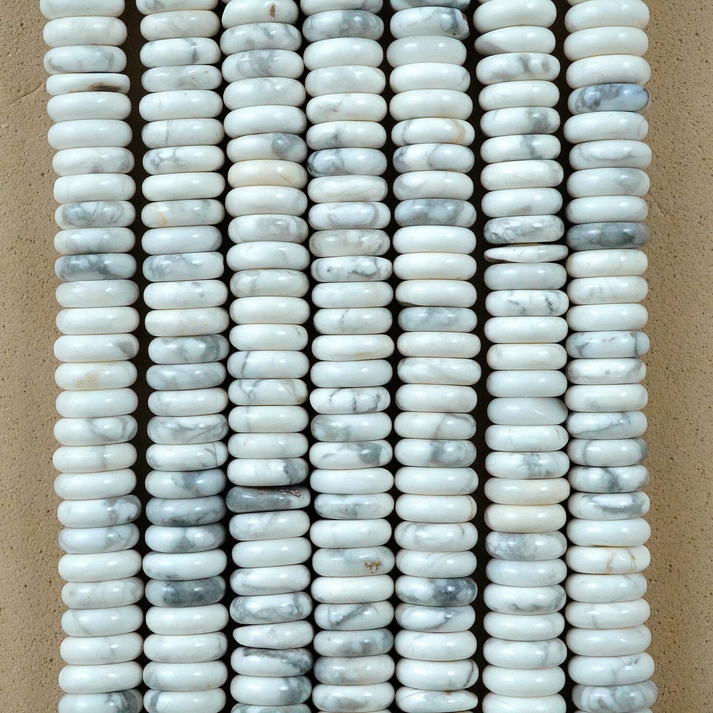 Howlite (Rondelle)(Smooth)(6mmx2mm)(15.5"Strand)