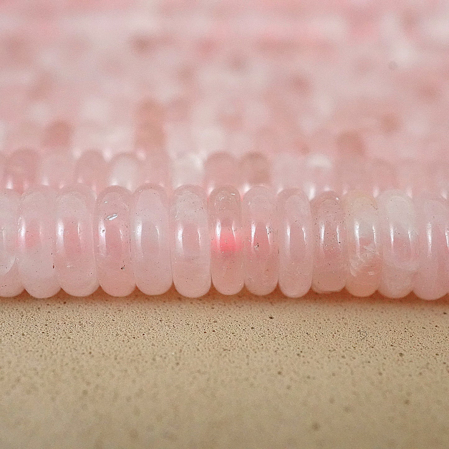 Rose Quartz (Rondelle)(Smooth)(6mmx2mm)(15.5"Strand)