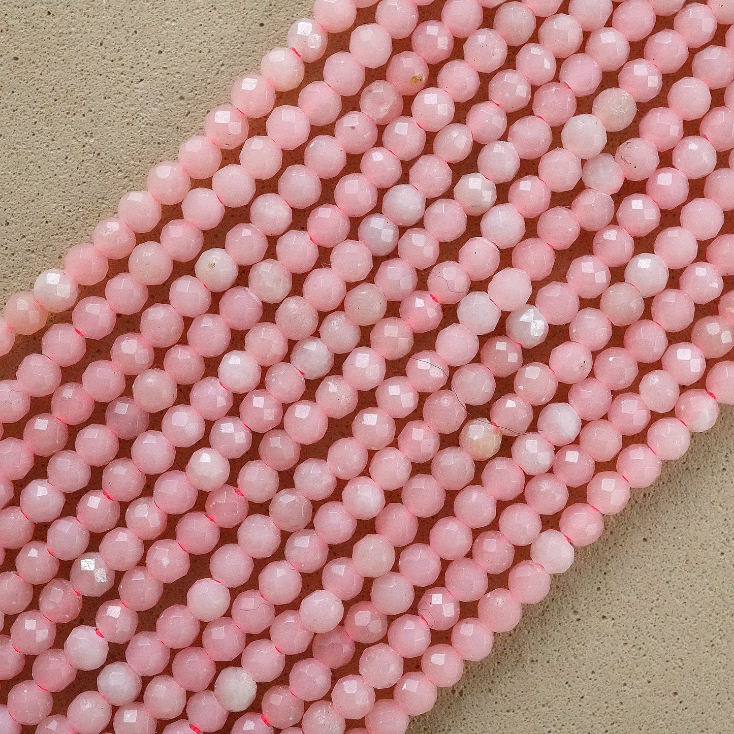 Pink Opal (Round)(Micro)(Faceted)(2mm)(15"Strand)