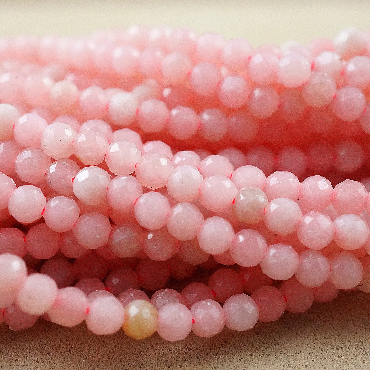 Pink Opal (Round)(Micro)(Faceted)(2mm)(15"Strand)