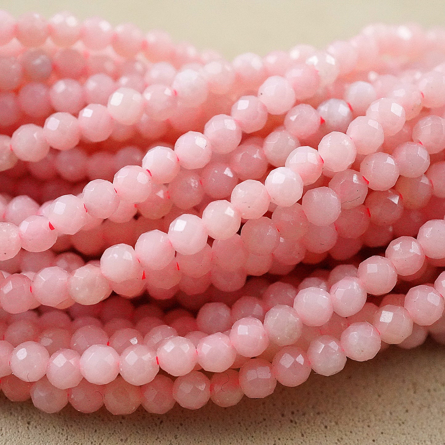 Pink Opal (Round)(Micro)(Faceted)(2mm)(15"Strand)
