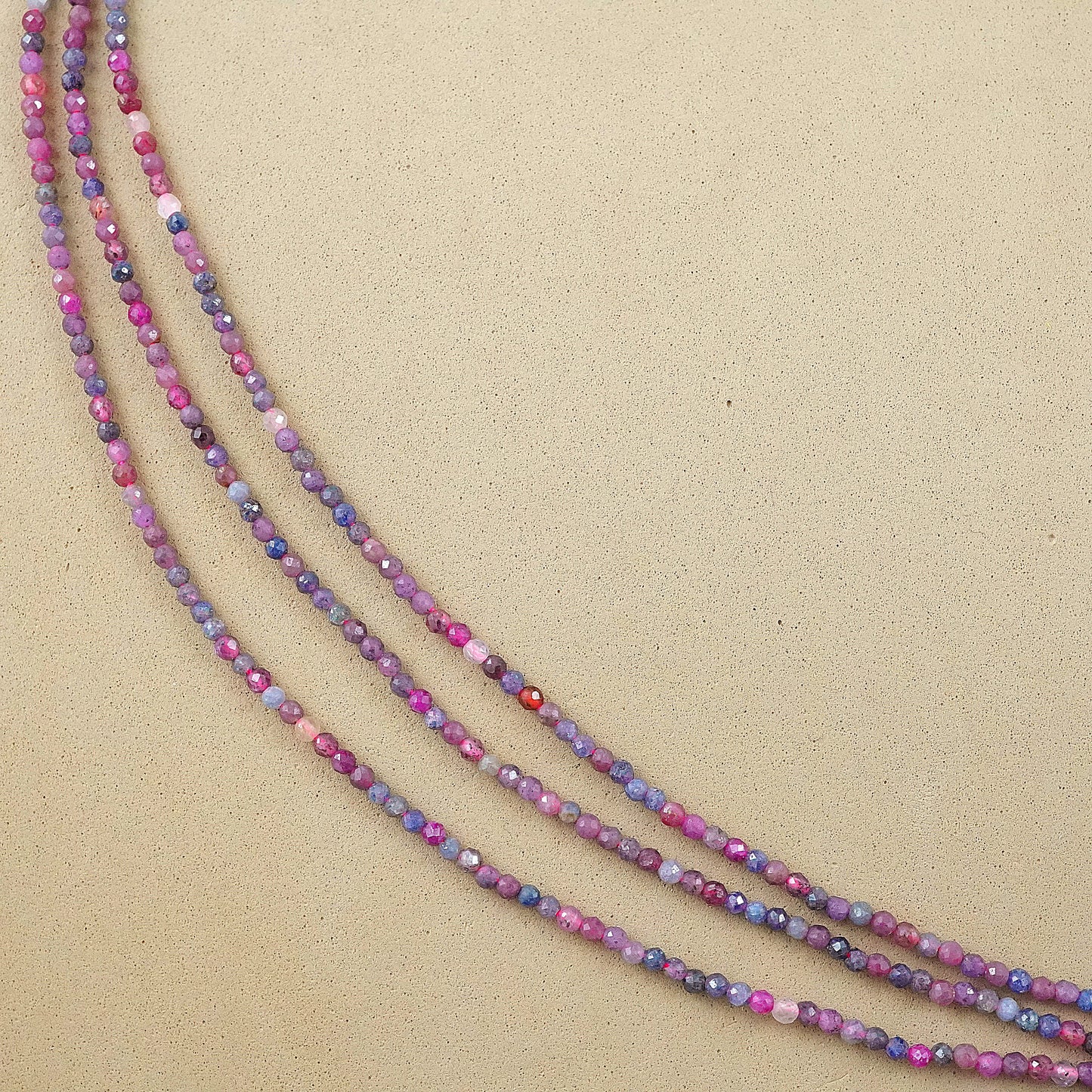 Sapphires (Round)(Micro)(Faceted)(Mix)(2mm)(15"Strand)