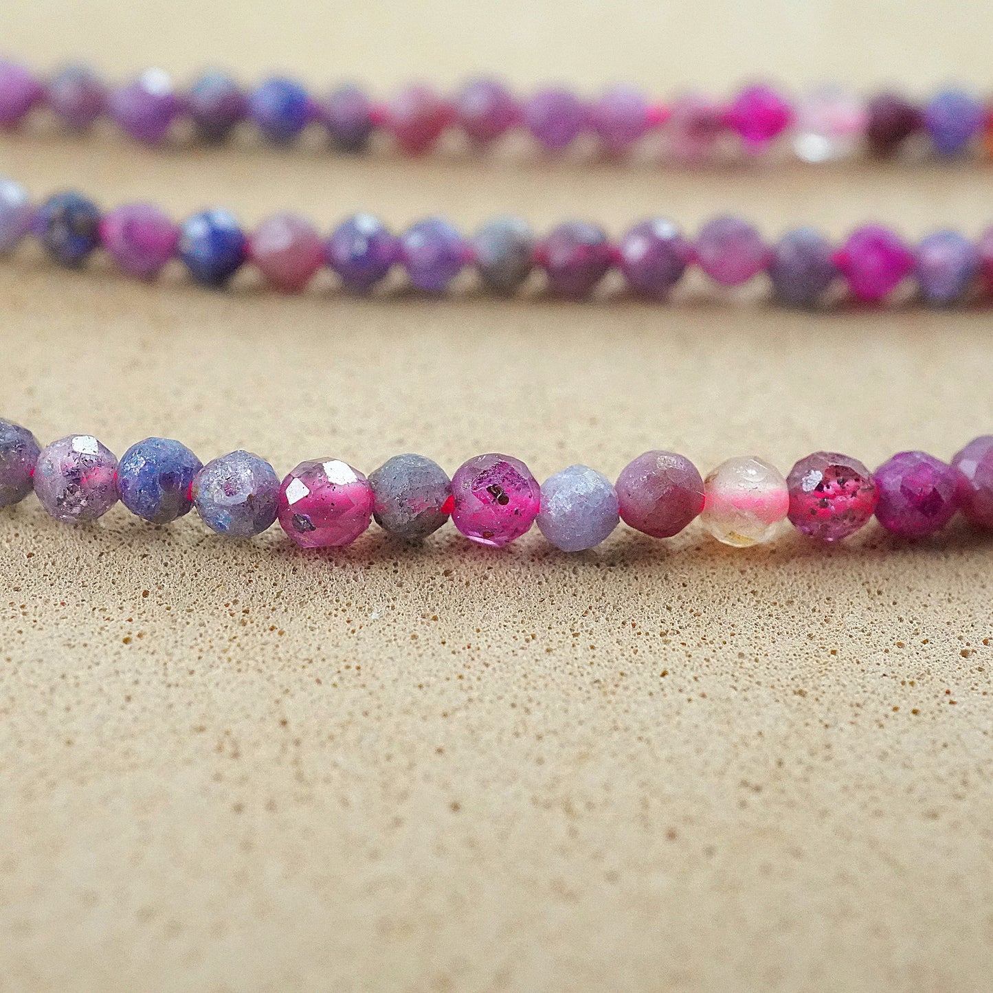 Sapphires (Round)(Micro)(Faceted)(Mix)(2mm)(15"Strand)