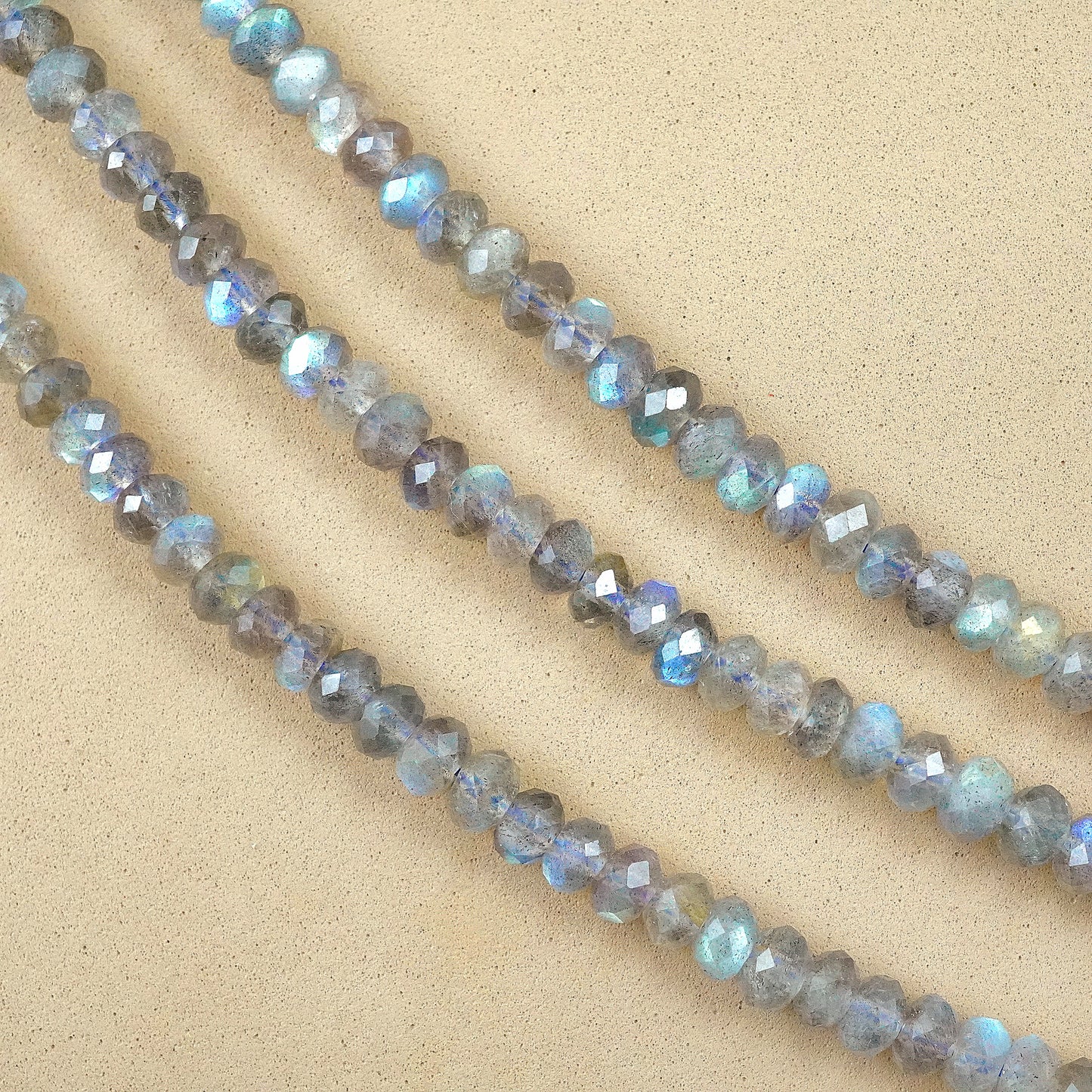 Labradorite (Rondelle)(Faceted)(6mmx3mm)(6mmx4mm)(15"Strand)