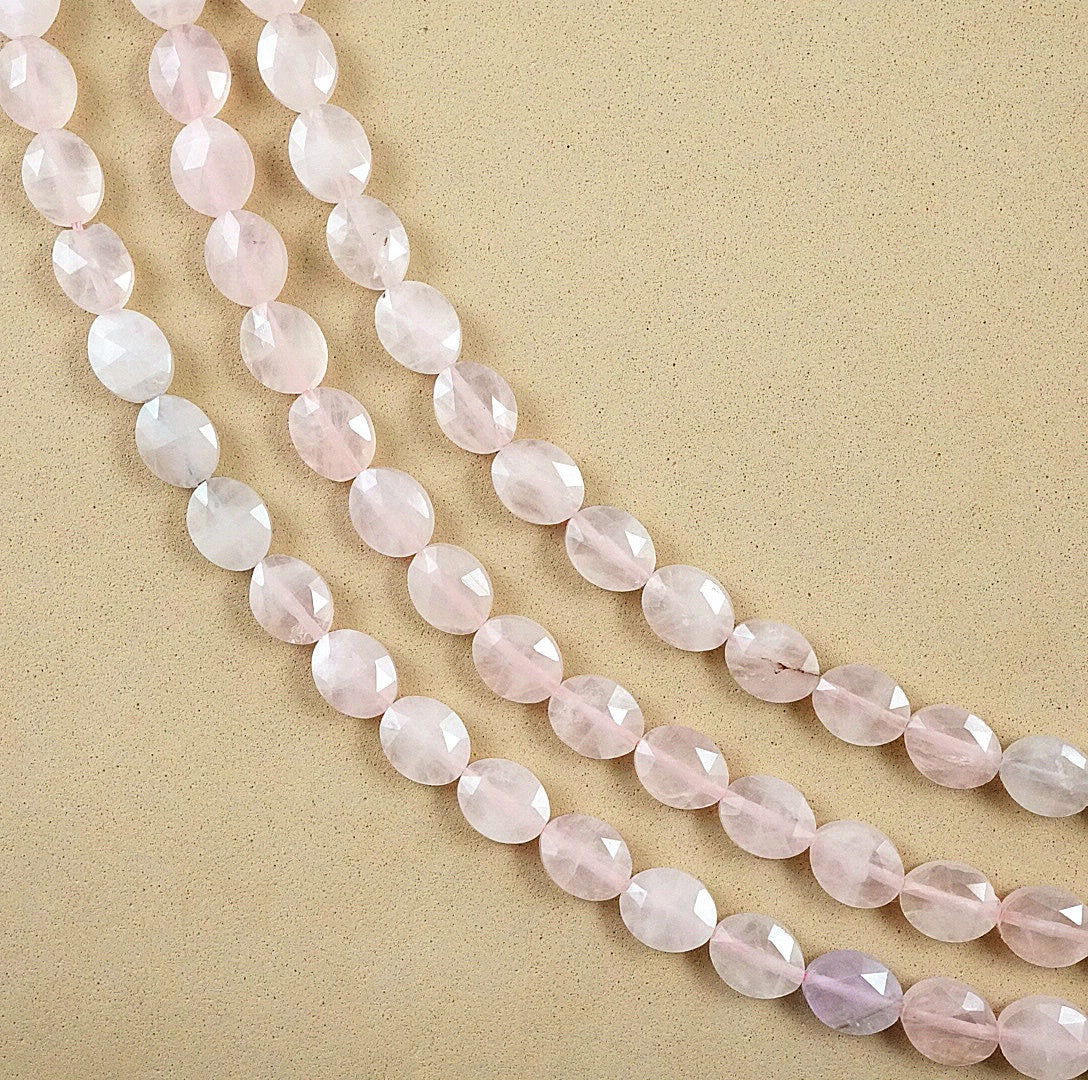 Rose Quartz (Oval)(Faceted)(8x10mm)(15"Strand)