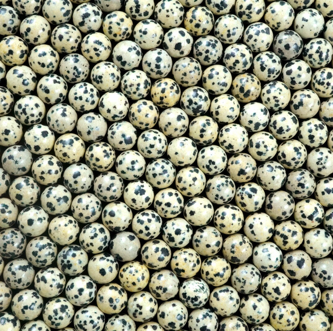 Dalmatian Jasper (Round)(Smooth)(4mm)(6mm)(8mm)(10mm)(12mm)(16"Strand)