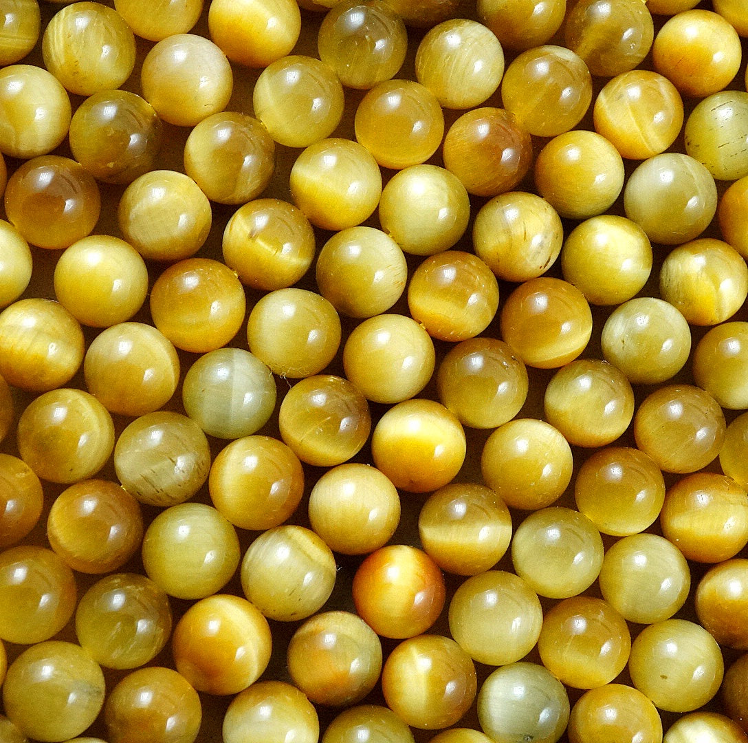 Golden Tiger's Eye (Round)(Smooth)(4mm)(6mm)(8mm)10mm)(12mmm)(16"Strand)