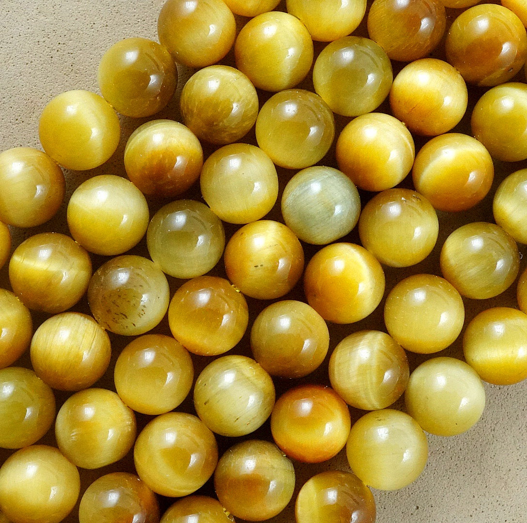 Golden Tiger's Eye (Round)(Smooth)(4mm)(6mm)(8mm)10mm)(12mmm)(16"Strand)