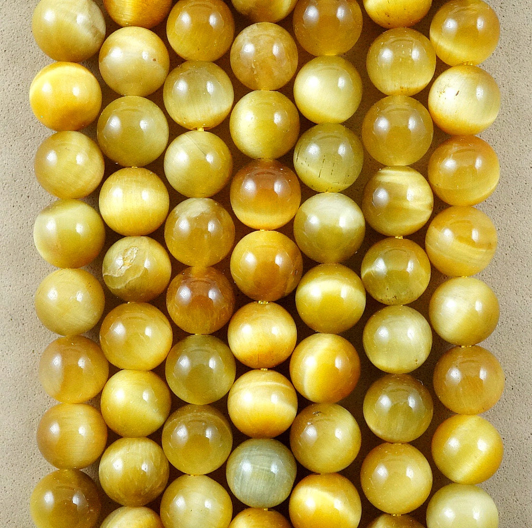 Golden Tiger's Eye (Round)(Smooth)(4mm)(6mm)(8mm)10mm)(12mmm)(16"Strand)