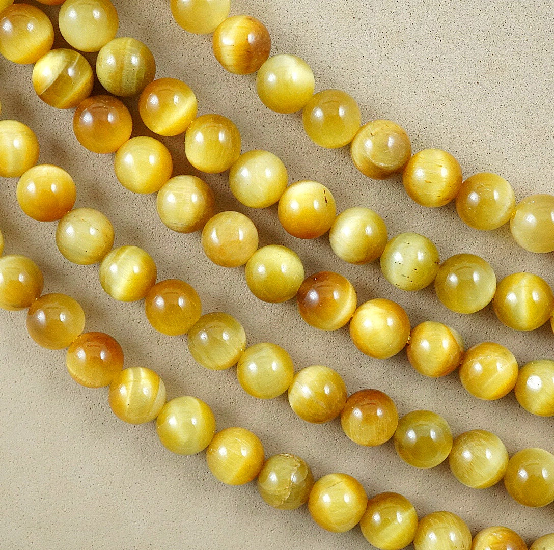 Golden Tiger's Eye (Round)(Smooth)(4mm)(6mm)(8mm)10mm)(12mmm)(16"Strand)