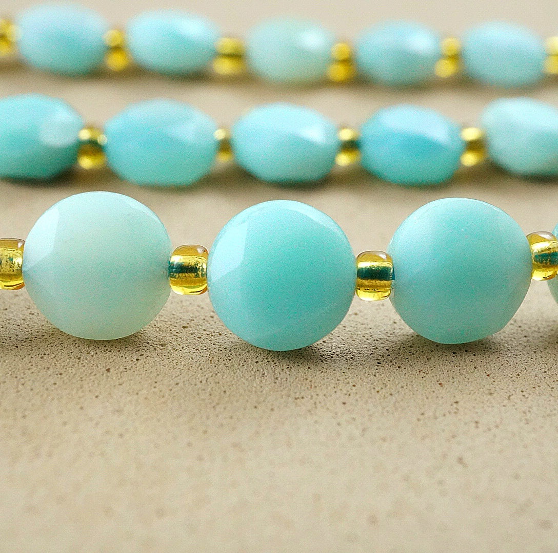Amazonite (Coin)(Micro)(Faceted)(8×4mm)(15"Strand)