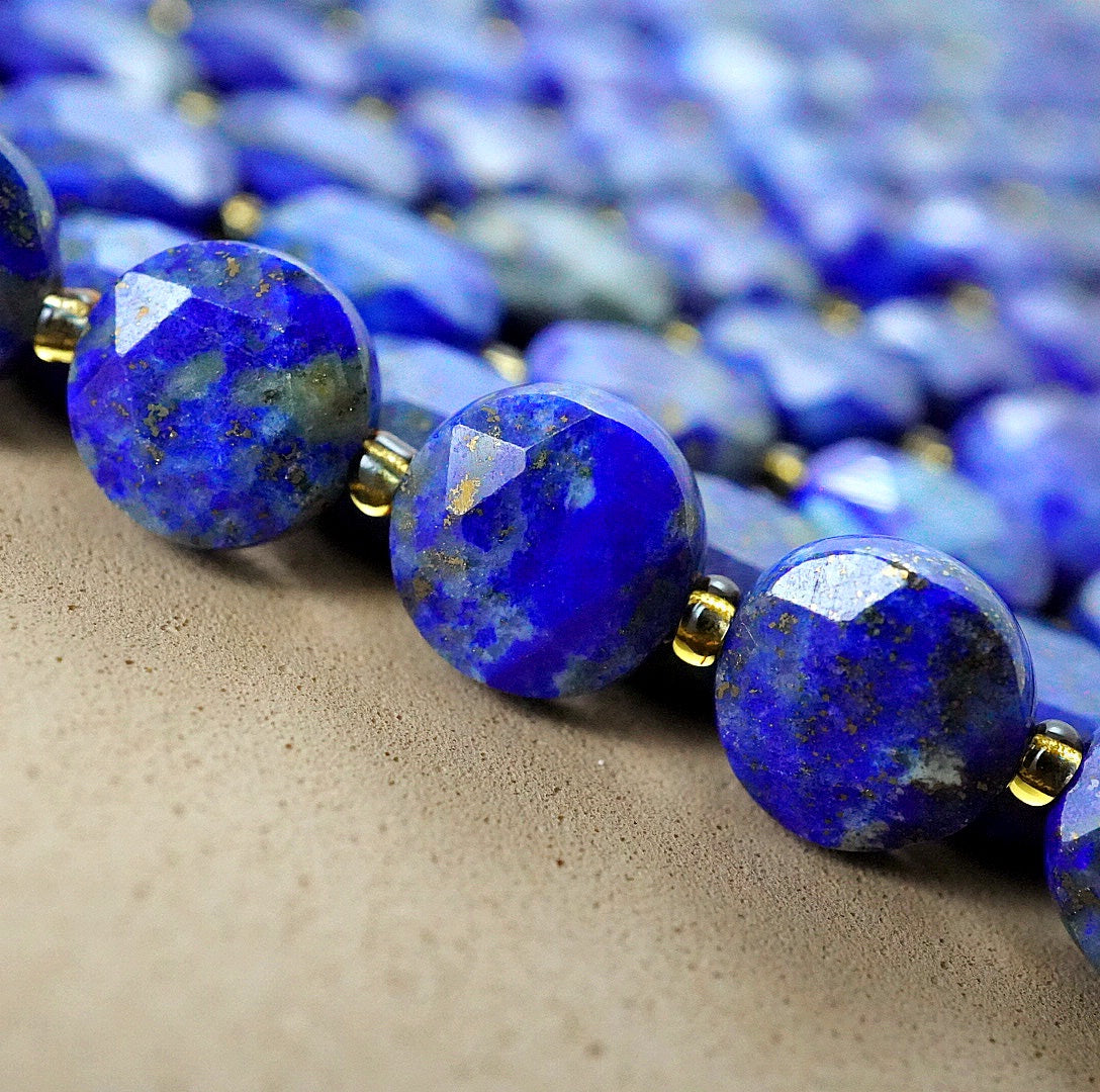 Lapis Lazuli (Coin)(Micro)(Faceted)(8×4mm)(15"Strand)