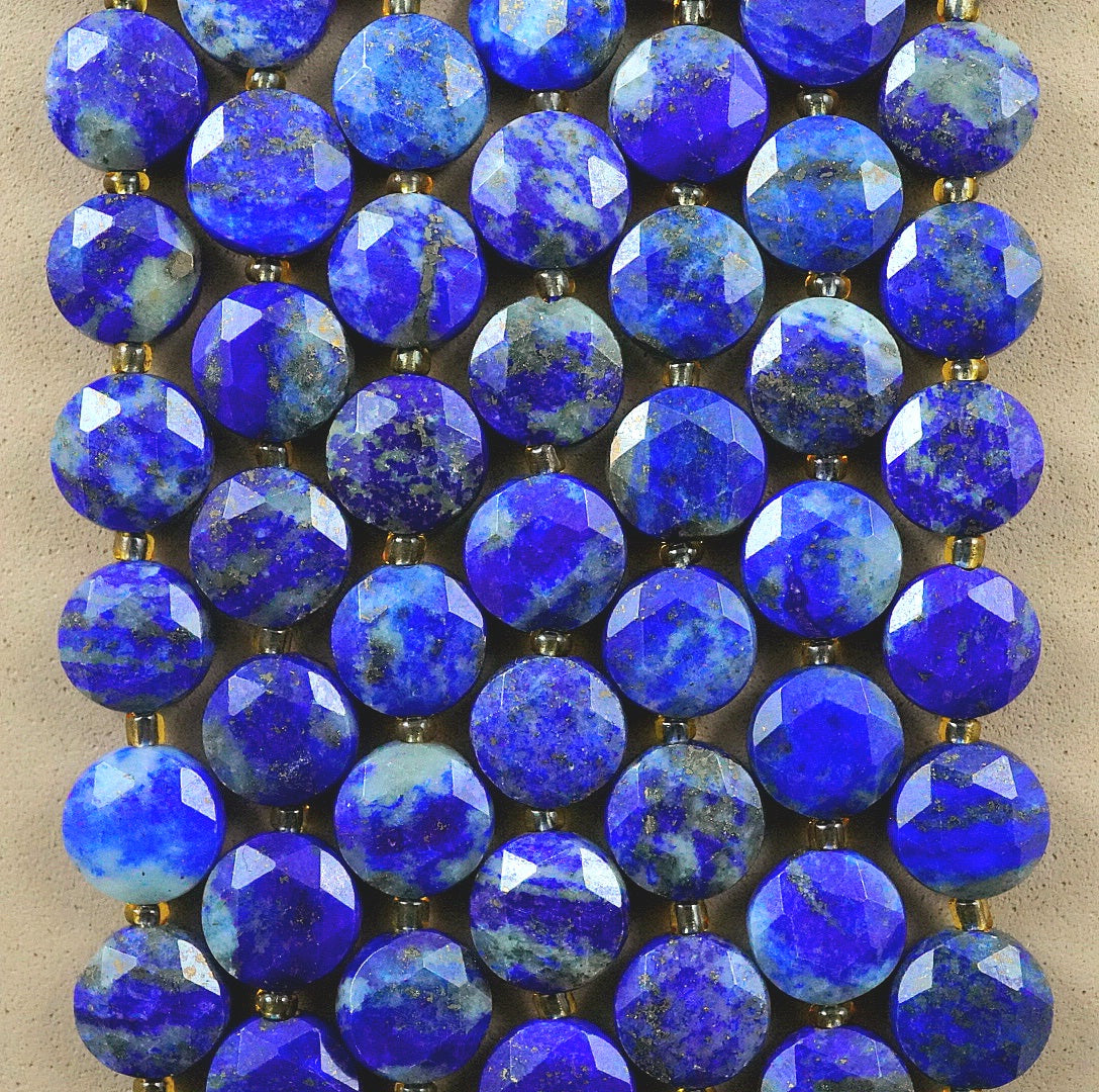 Lapis Lazuli (Coin)(Micro)(Faceted)(8×4mm)(15"Strand)