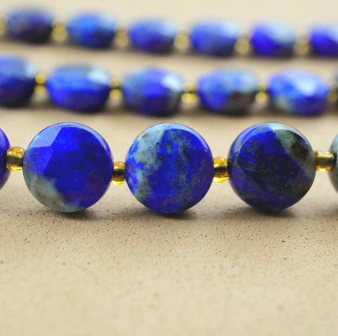 Lapis Lazuli (Coin)(Micro)(Faceted)(8×4mm)(15"Strand)