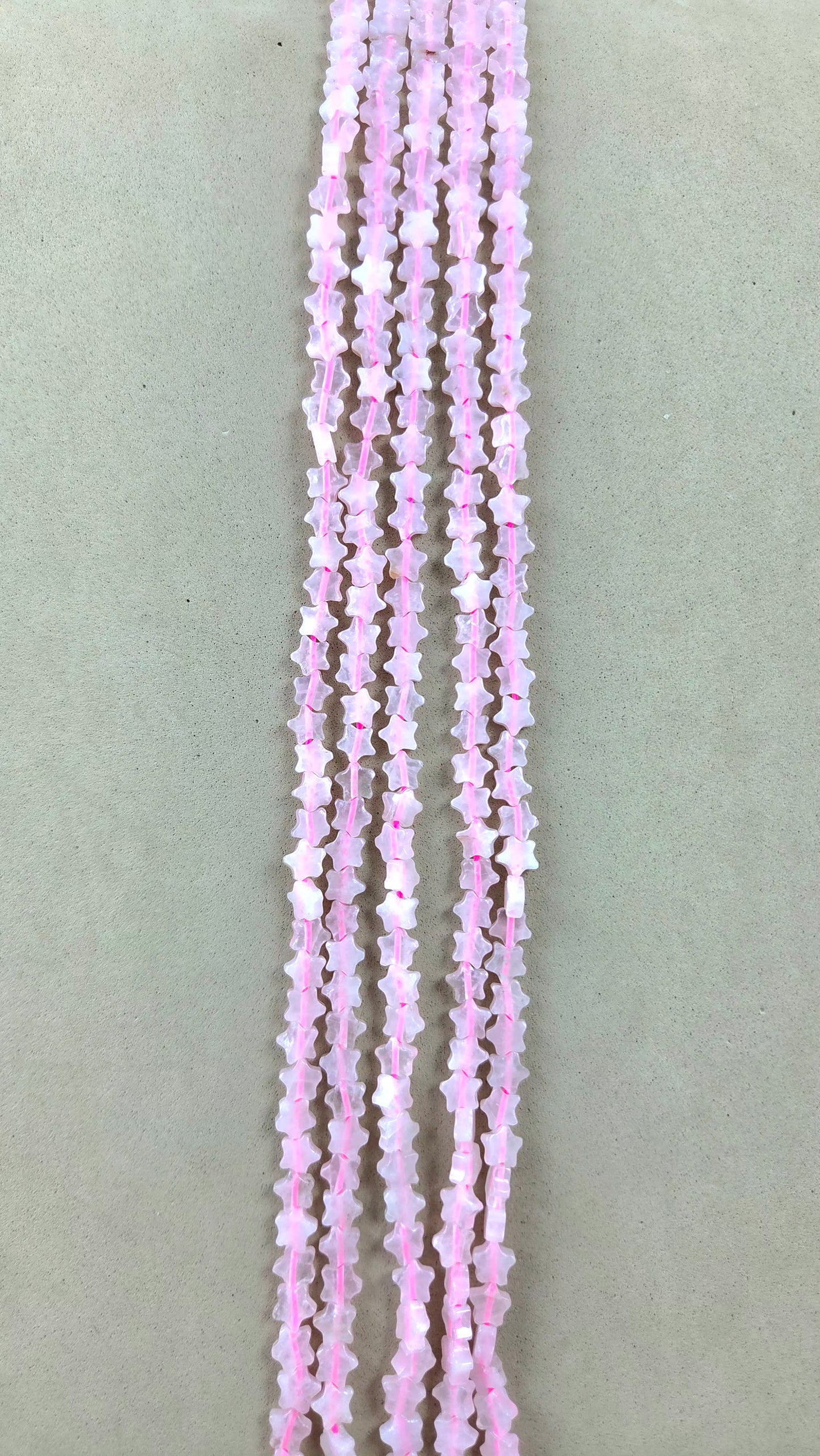 Rose Quartz Beads (Star)(Smooth)(6x2.5mm)(15.5"Strand)