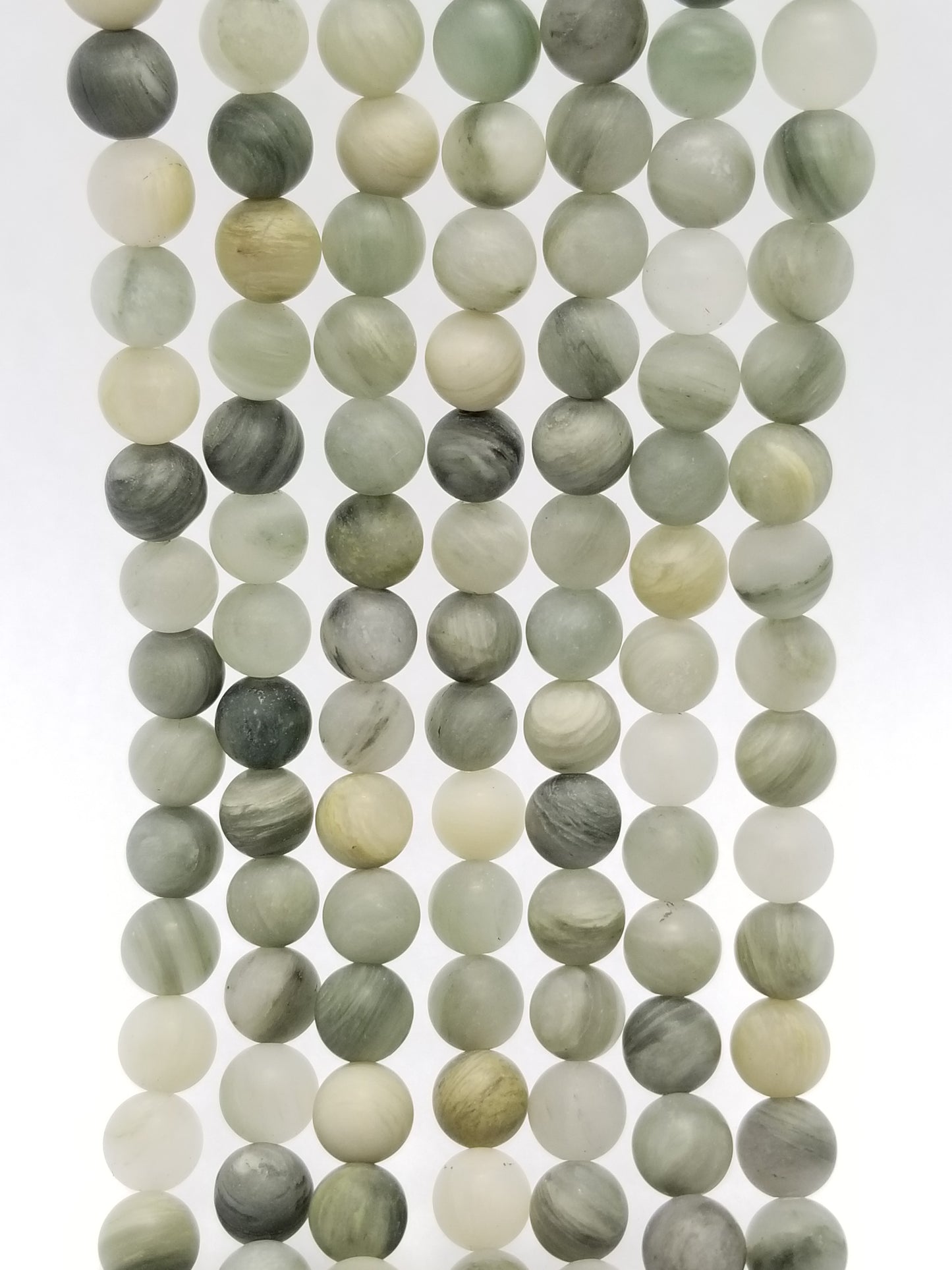 Seaweed Agate (Round)(Matte)(16"Strand)