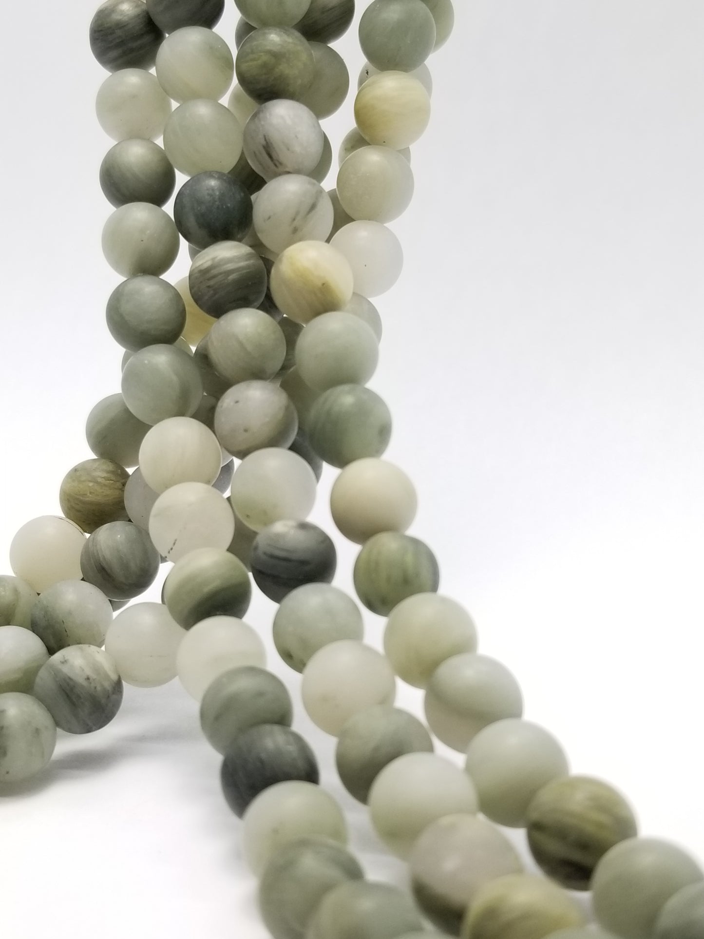 Seaweed Agate (Round)(Matte)(16"Strand)