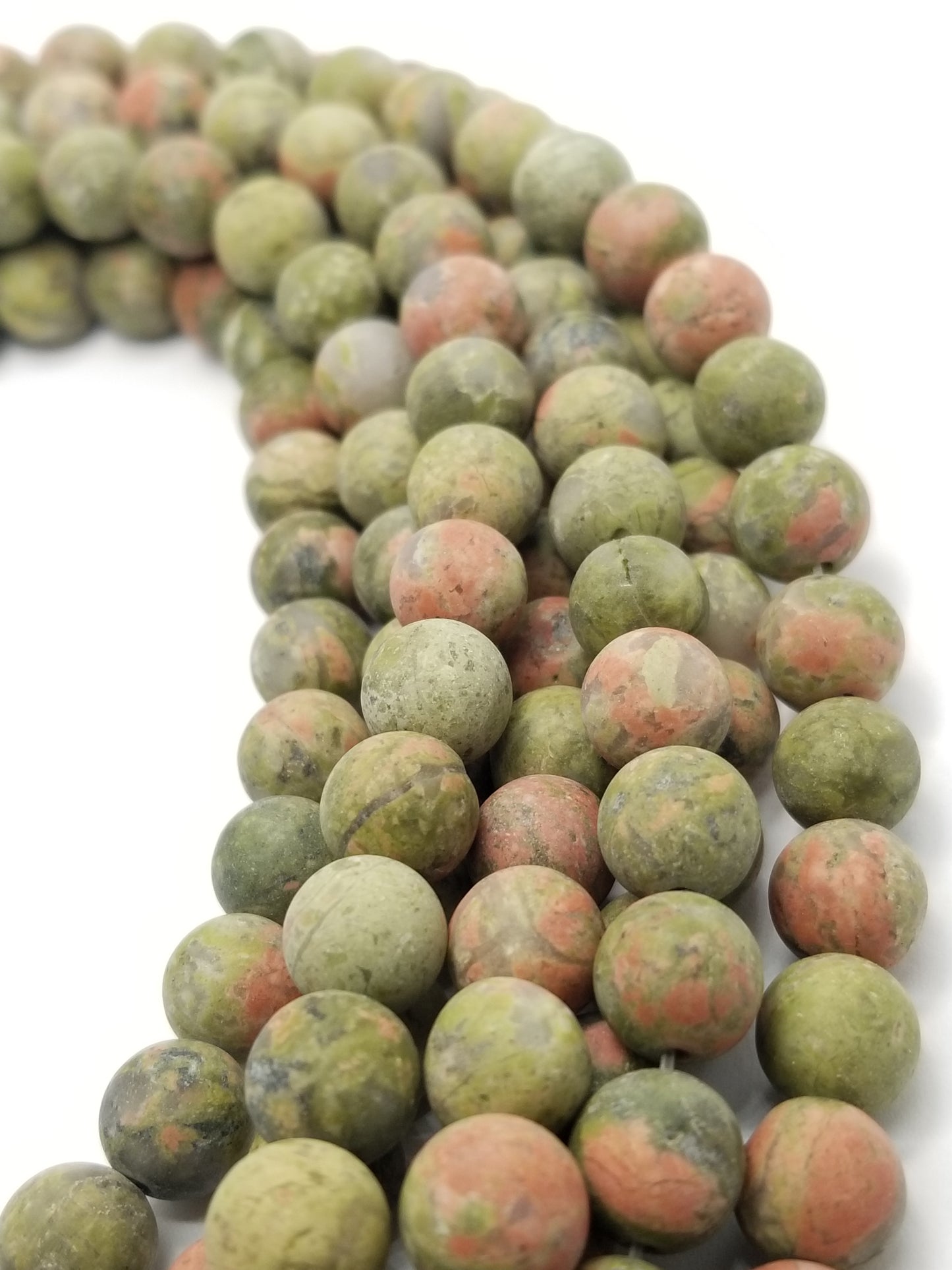 Unakite (Round)(Matte)(16"Strand)