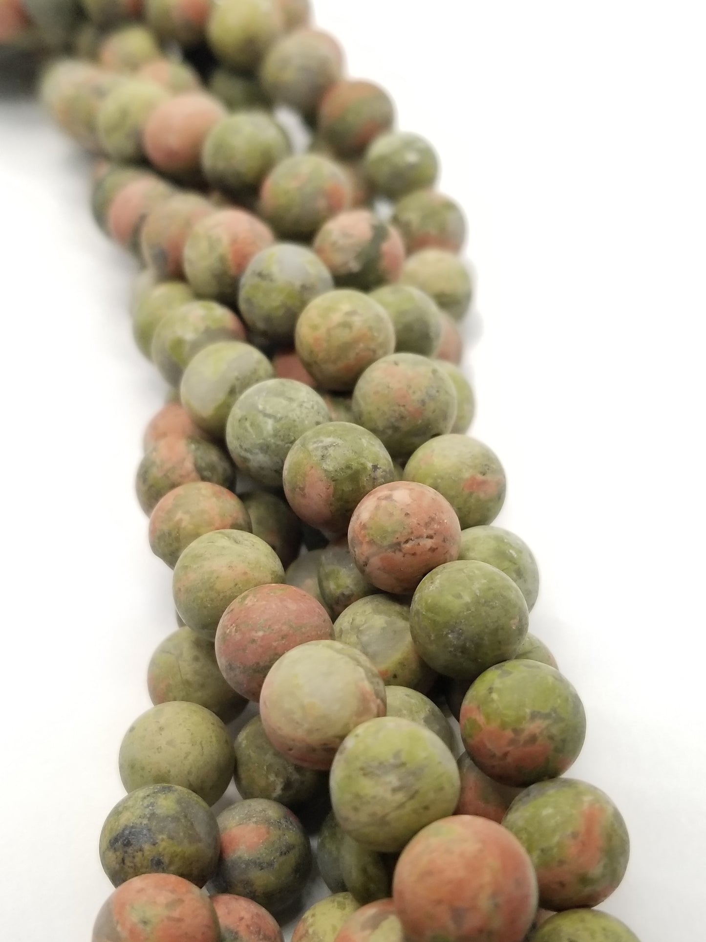 Unakite (Round)(Matte)(16"Strand)