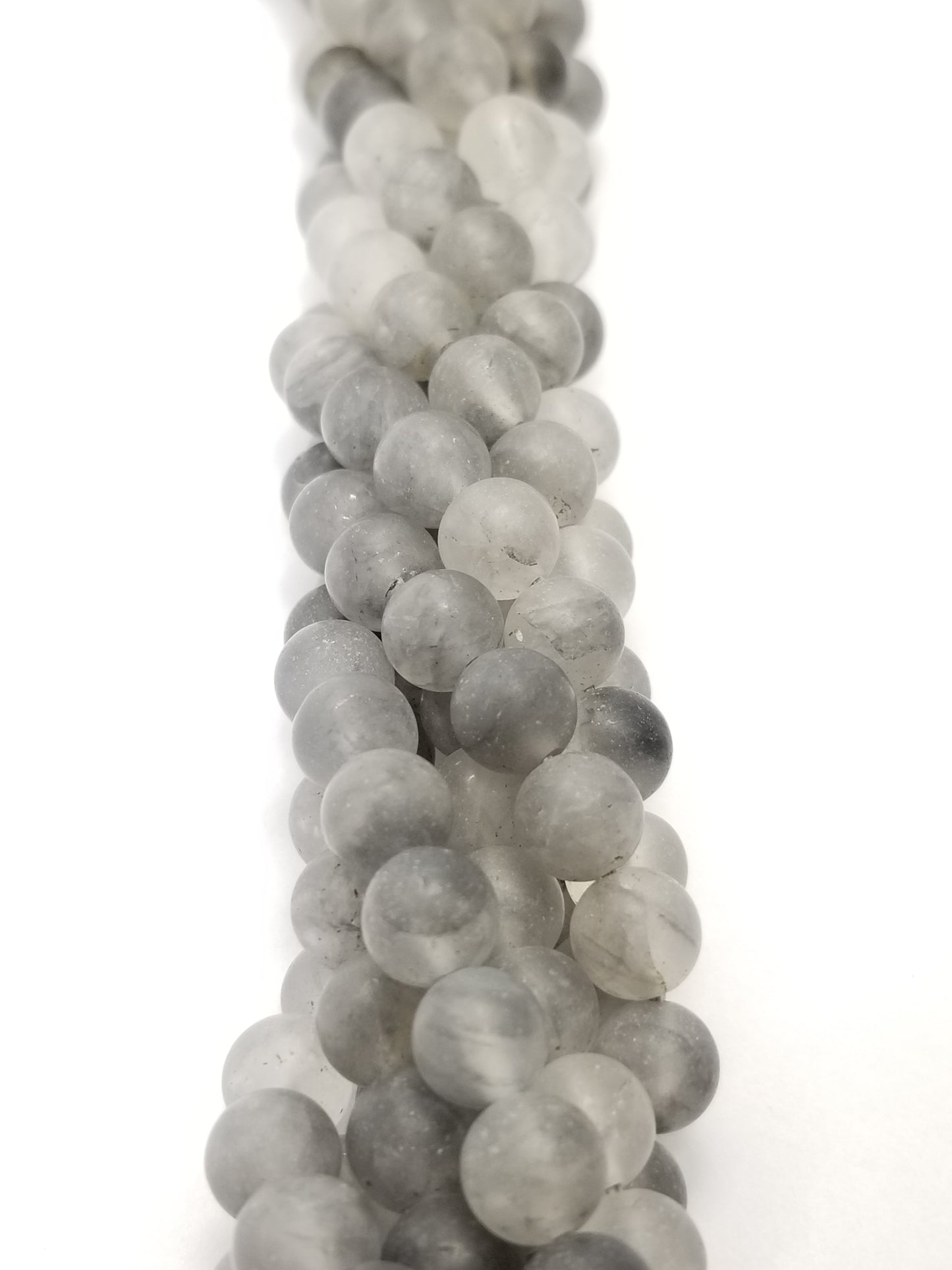 Cloudy Quartz (Round)(Matte)(16"Strand)
