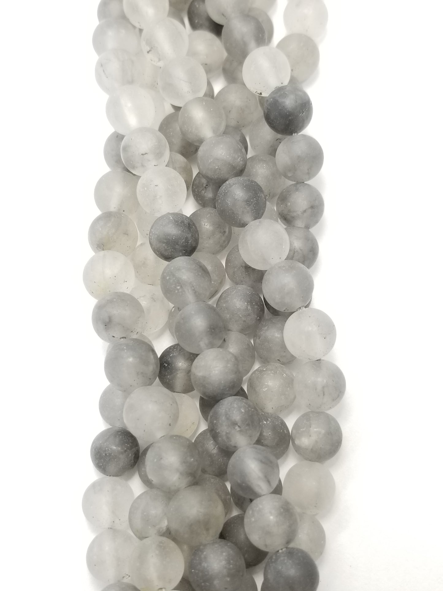 Cloudy Quartz (Round)(Matte)(16"Strand)
