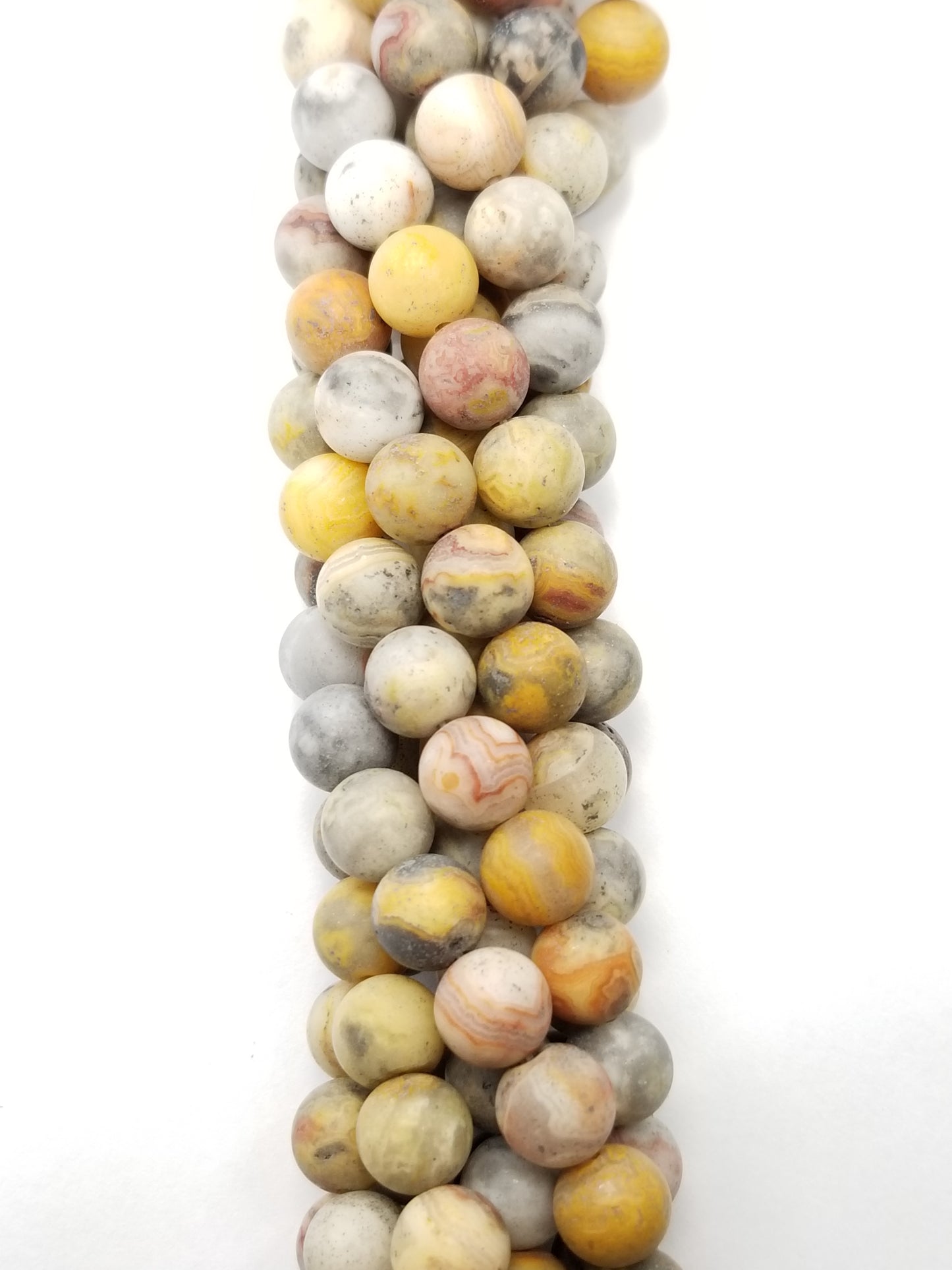 Crazy Lace Agate (Round)(Matte)(16"Strand)