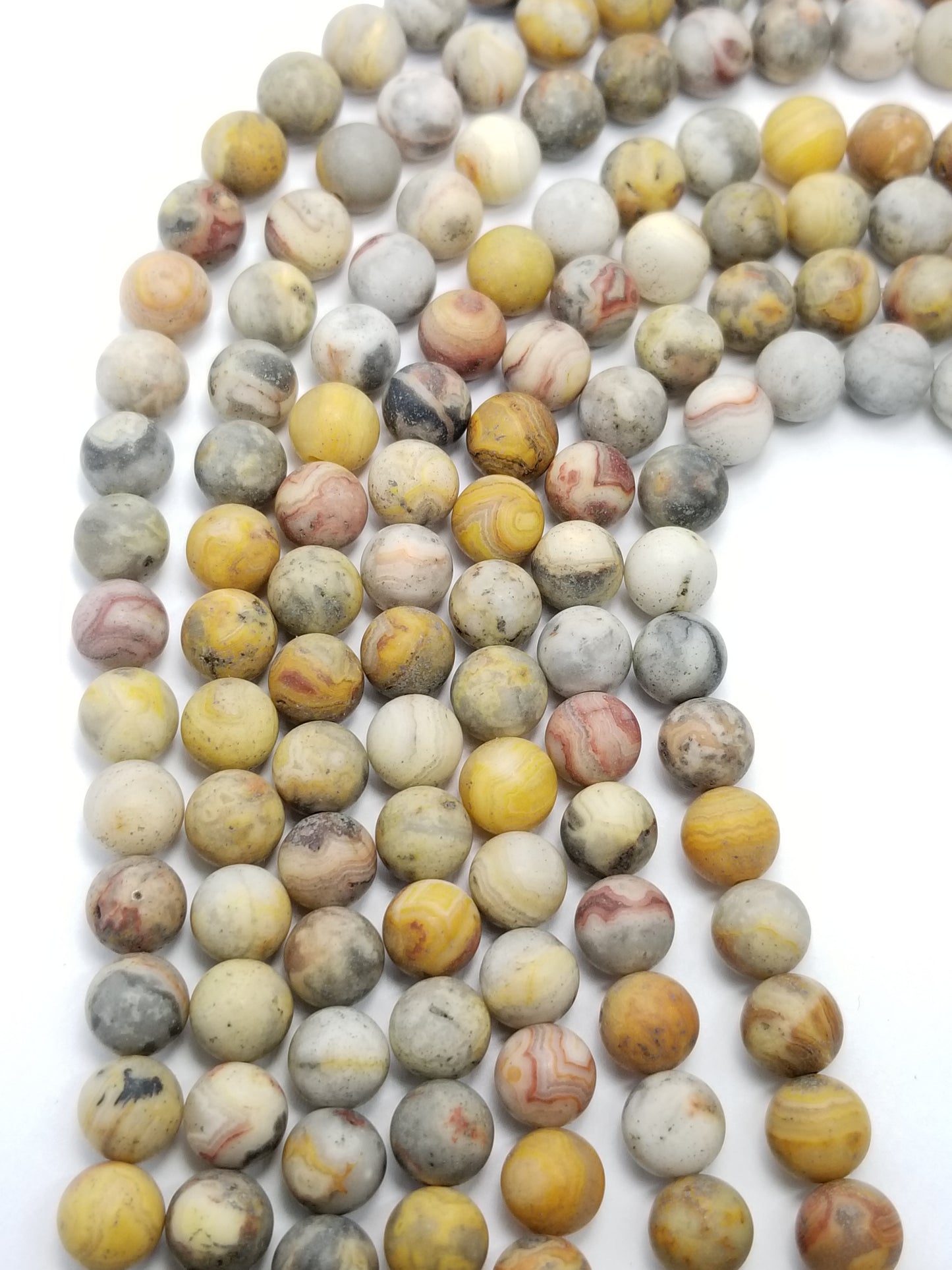 Crazy Lace Agate (Round)(Matte)(16"Strand)