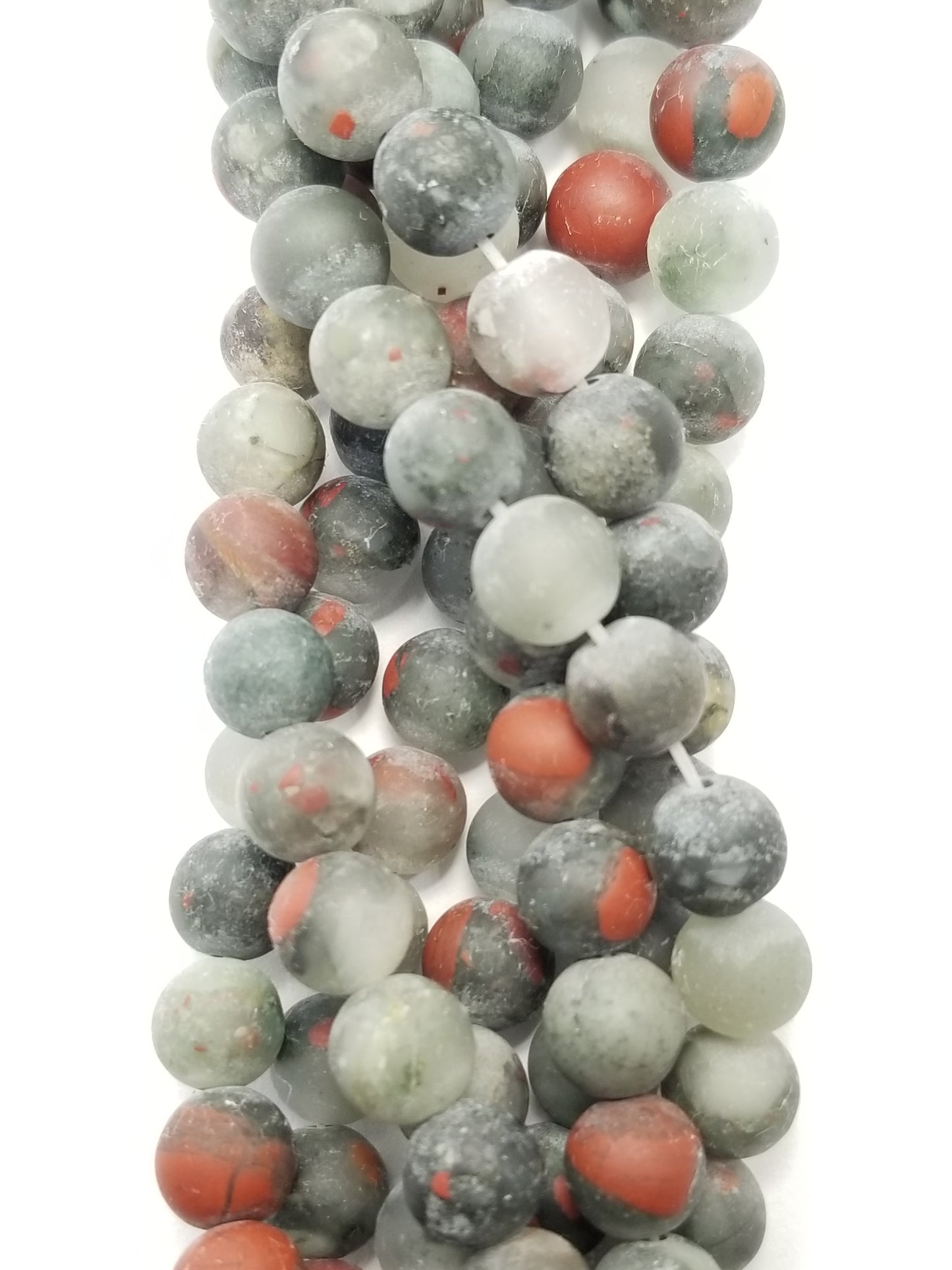 Indian Blood Agate (Round)(Matte)(16"Strand)