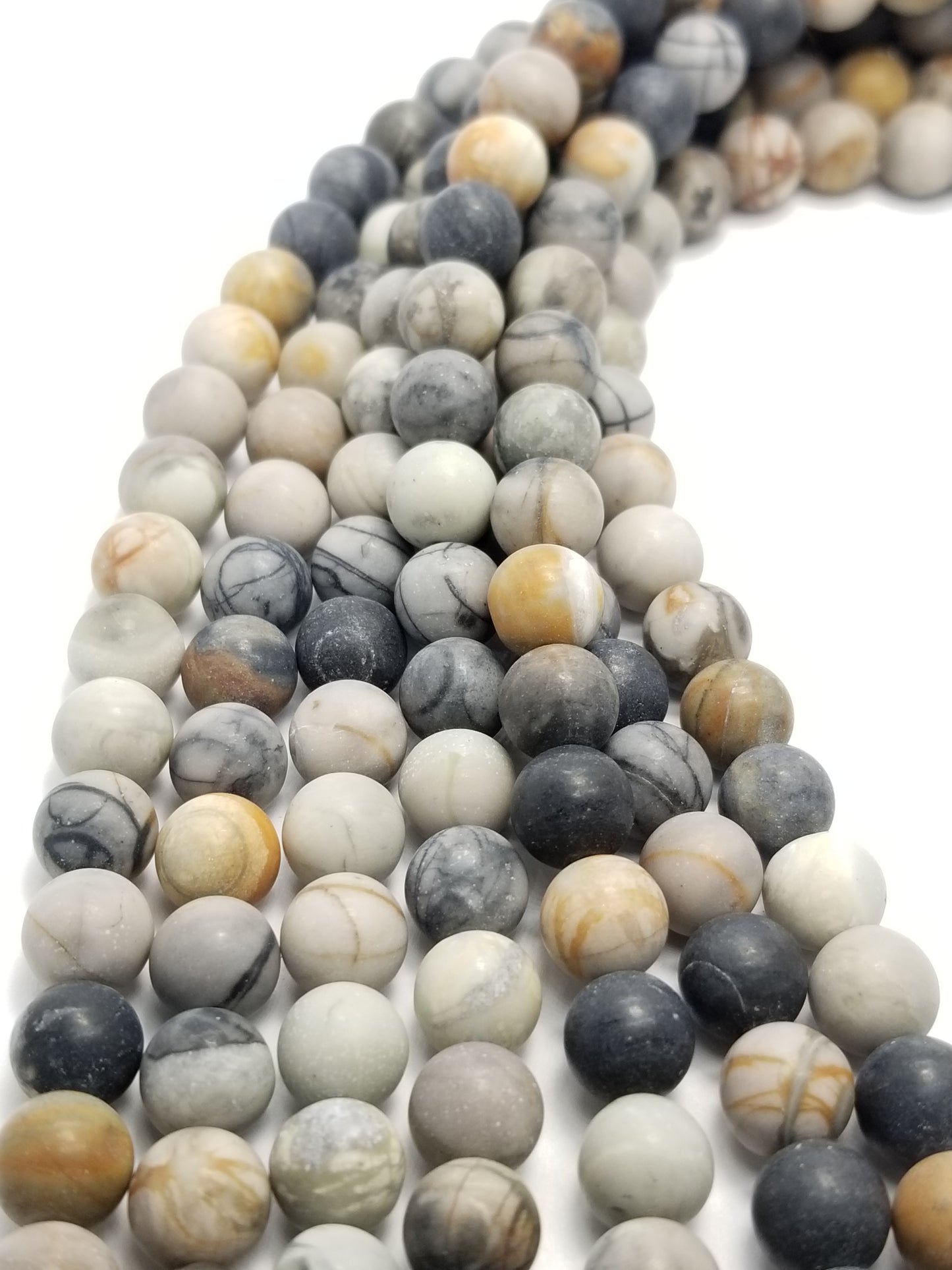 Picasso Jasper (Round)(Matte)(16"Strand)