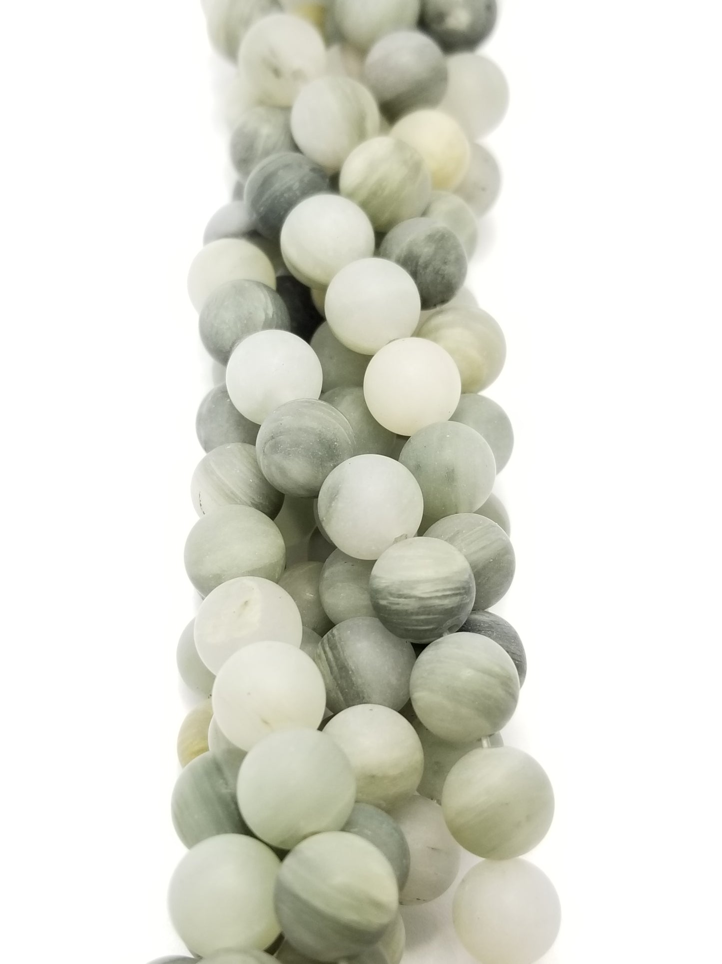 Seaweed Agate (Round)(Matte)(16"Strand)