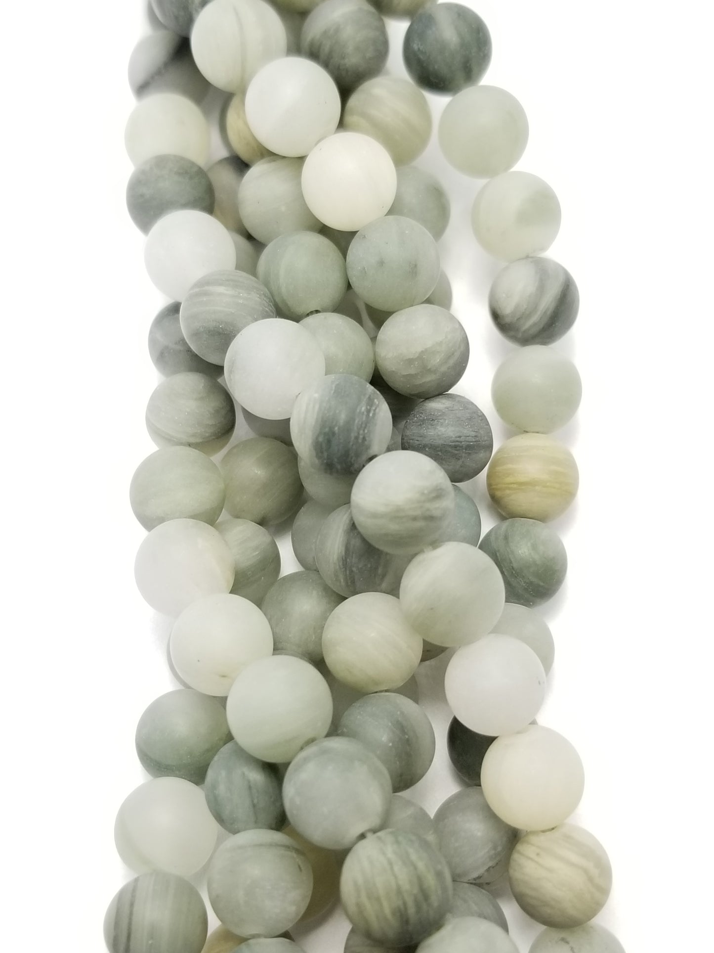 Seaweed Agate (Round)(Matte)(16"Strand)