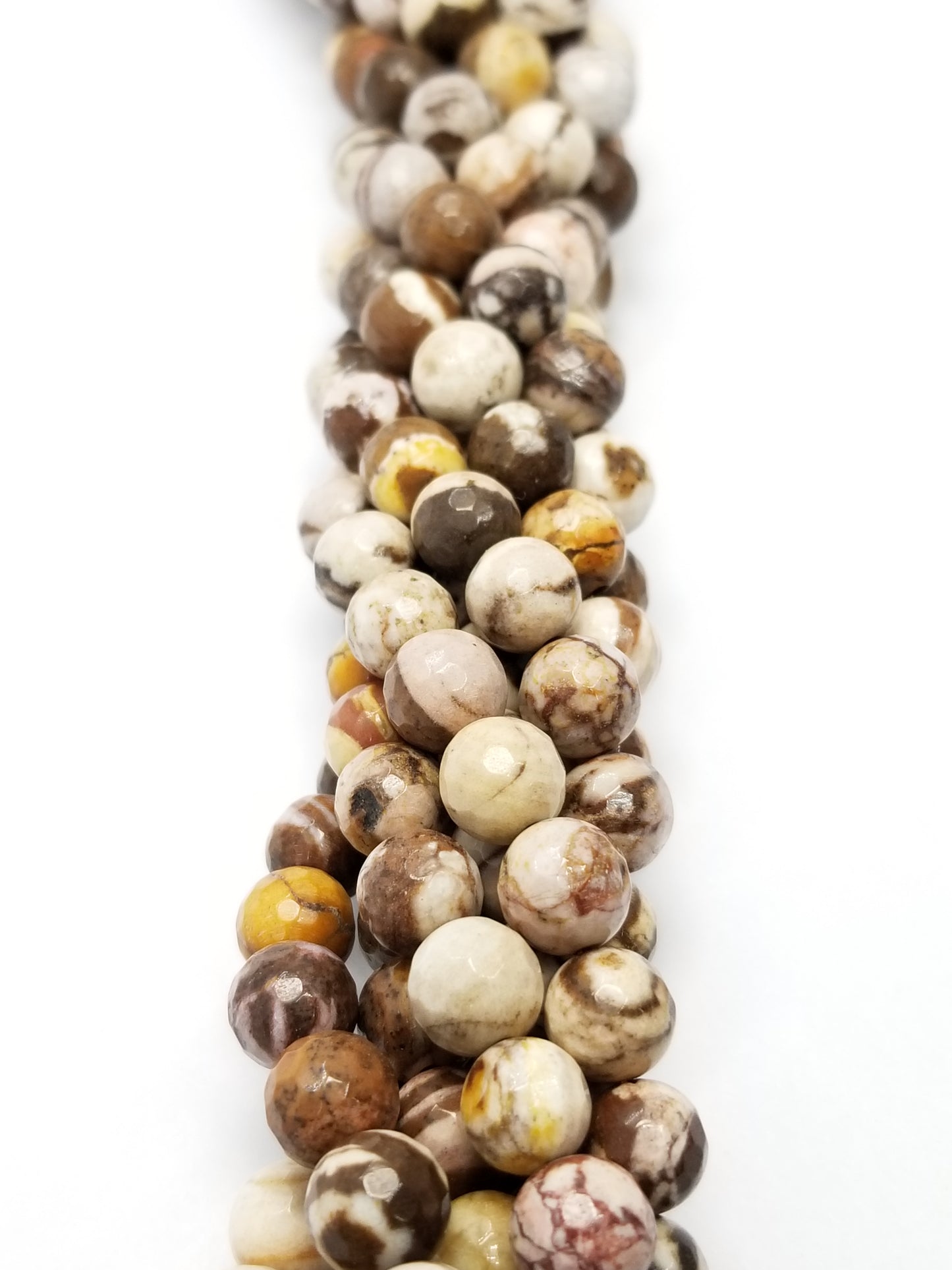 Brown Zebra Jasper (Round)(Faceted)(16"Strand)