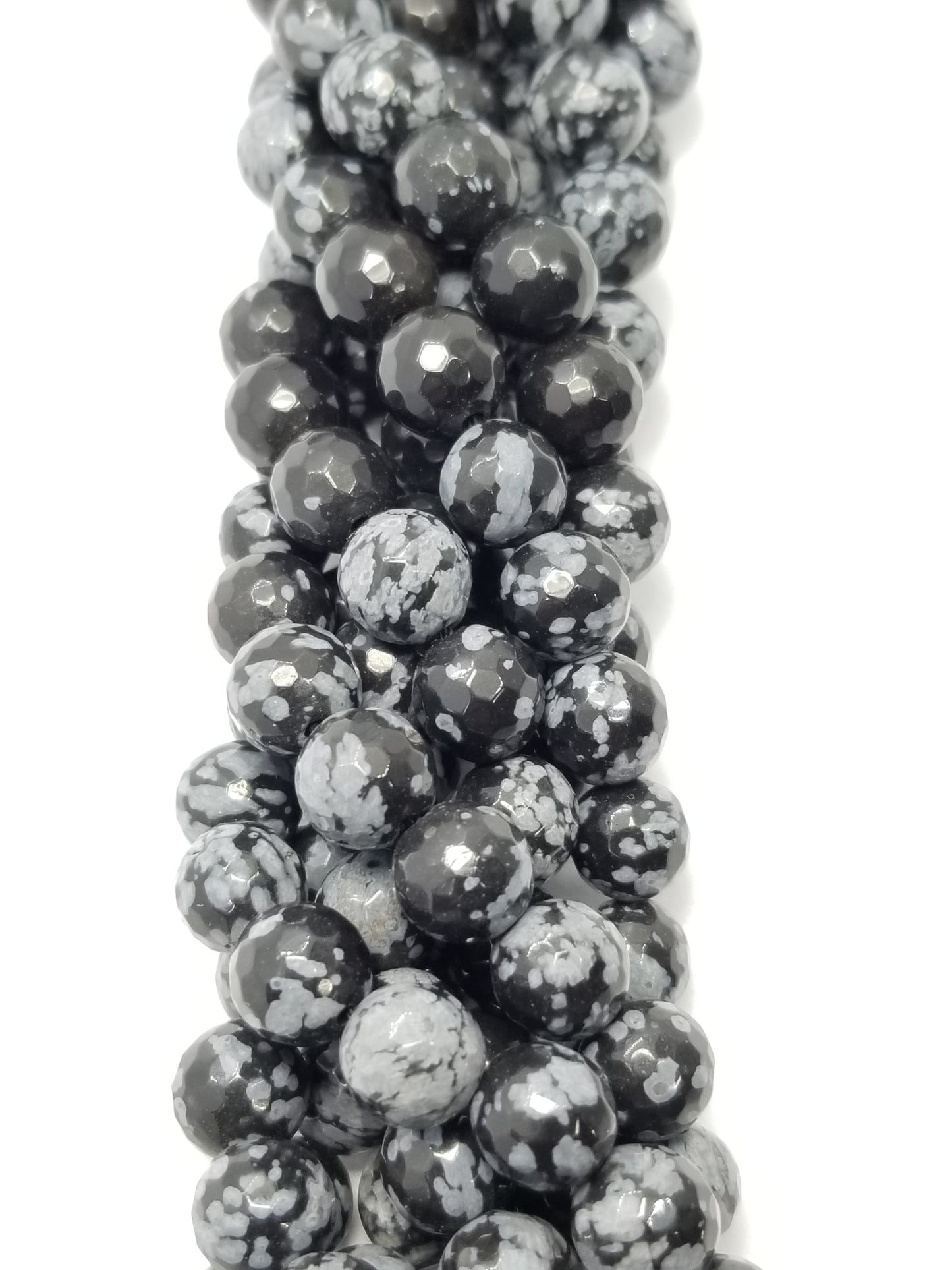 Snowflake Obsidian (Round)(Faceted)(16"Strand)
