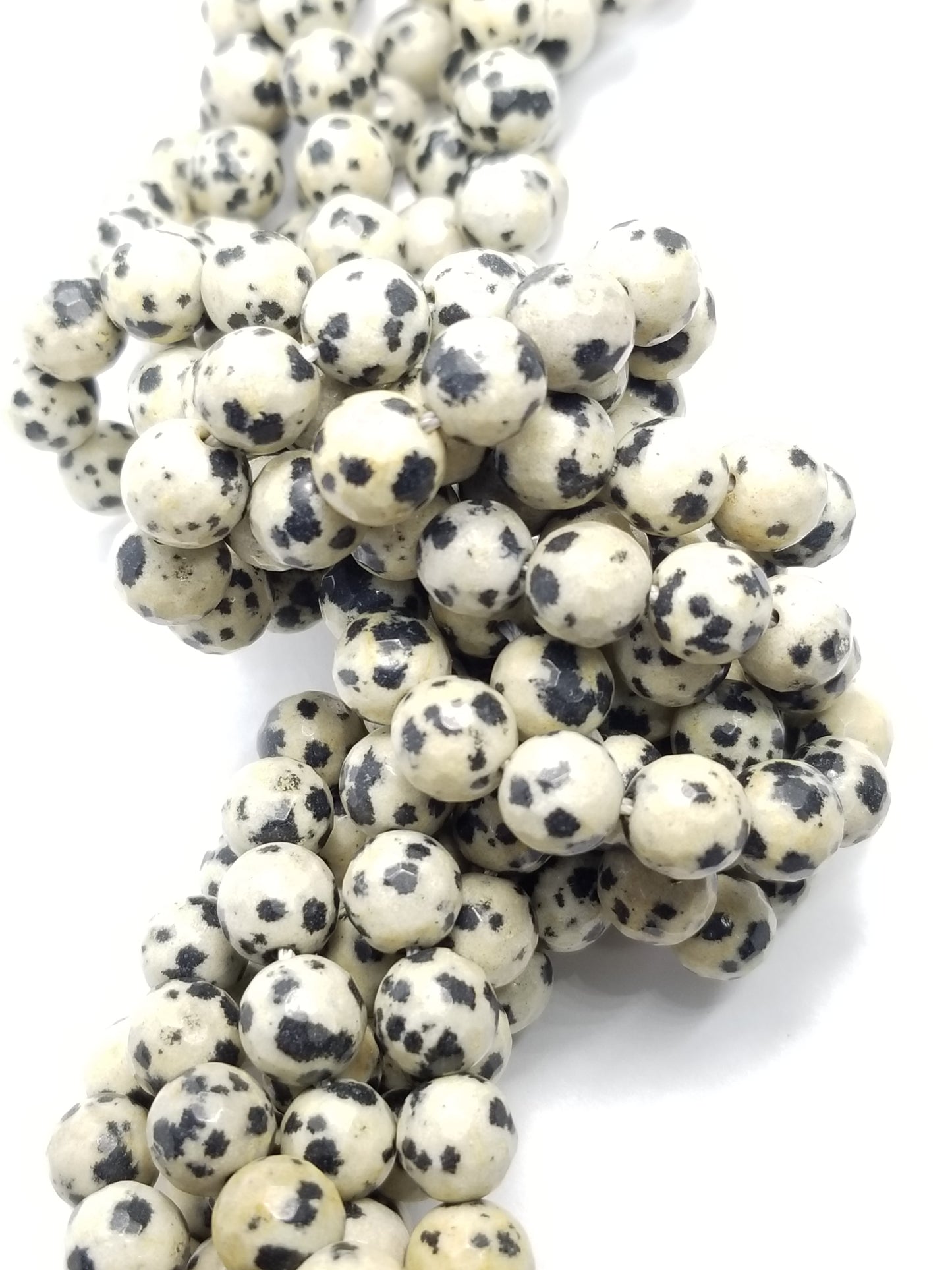 Dalmatian Jasper (Round)(Faceted)(16"Strand)