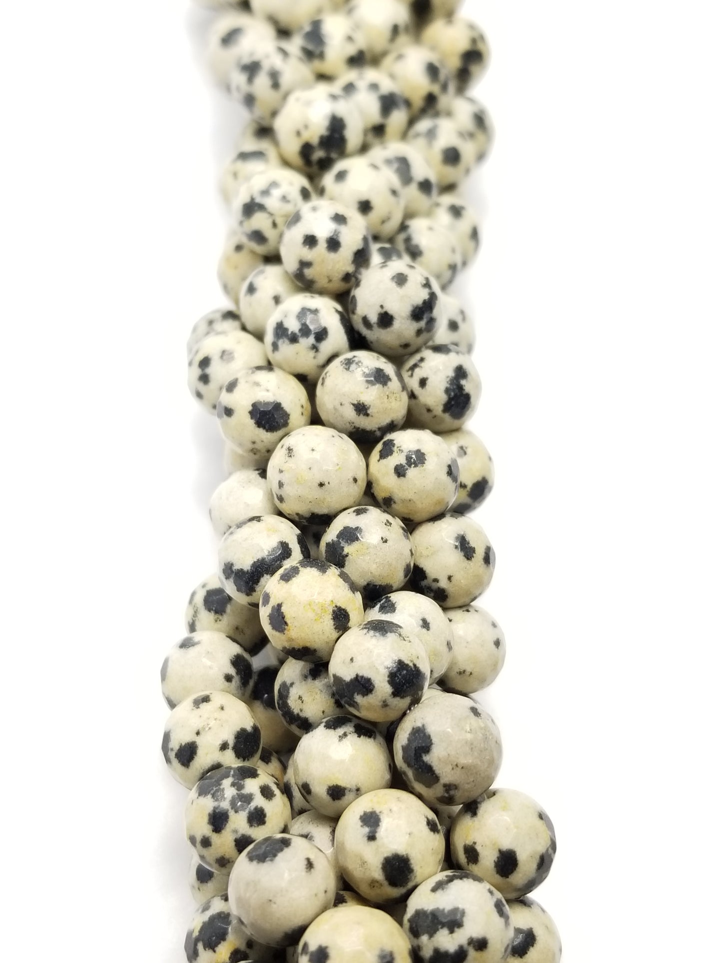 Dalmatian Jasper (Round)(Faceted)(16"Strand)