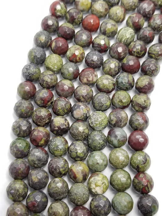 Dragon's Blood Jasper (Round)(Faceted)(16"Strand)
