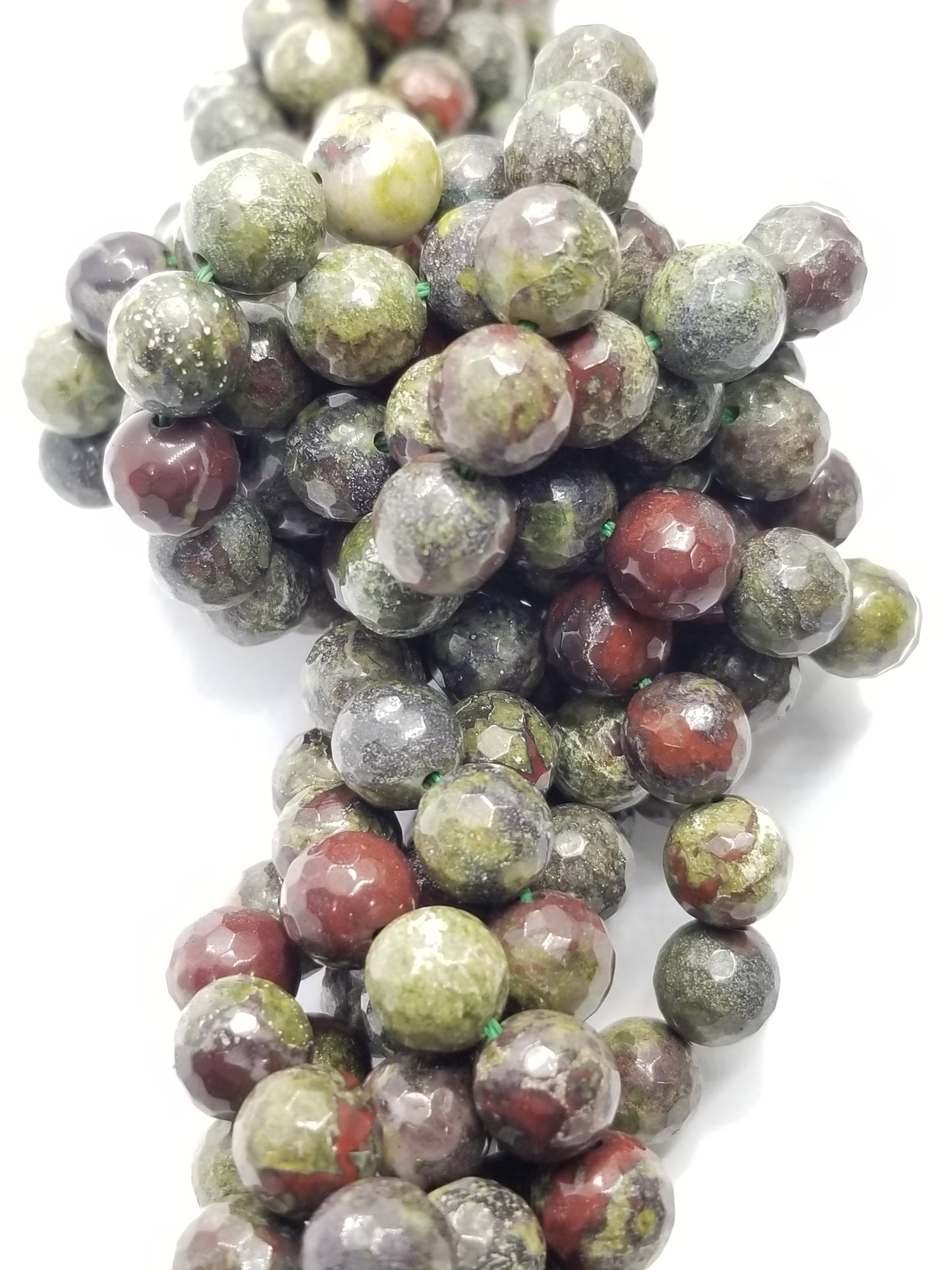Dragon's Blood Jasper (Round)(Faceted)(16"Strand)