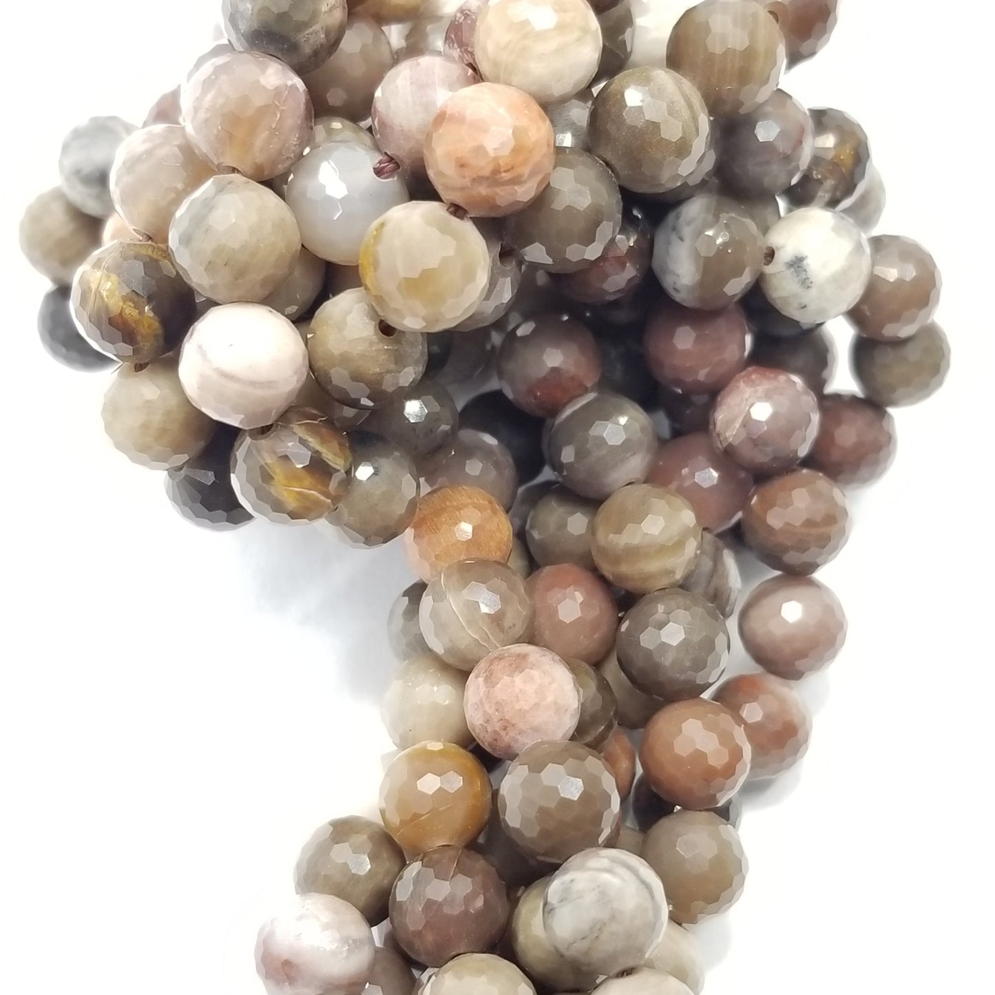 Petrified Wood (Round)(Faceted)(16"Strand)