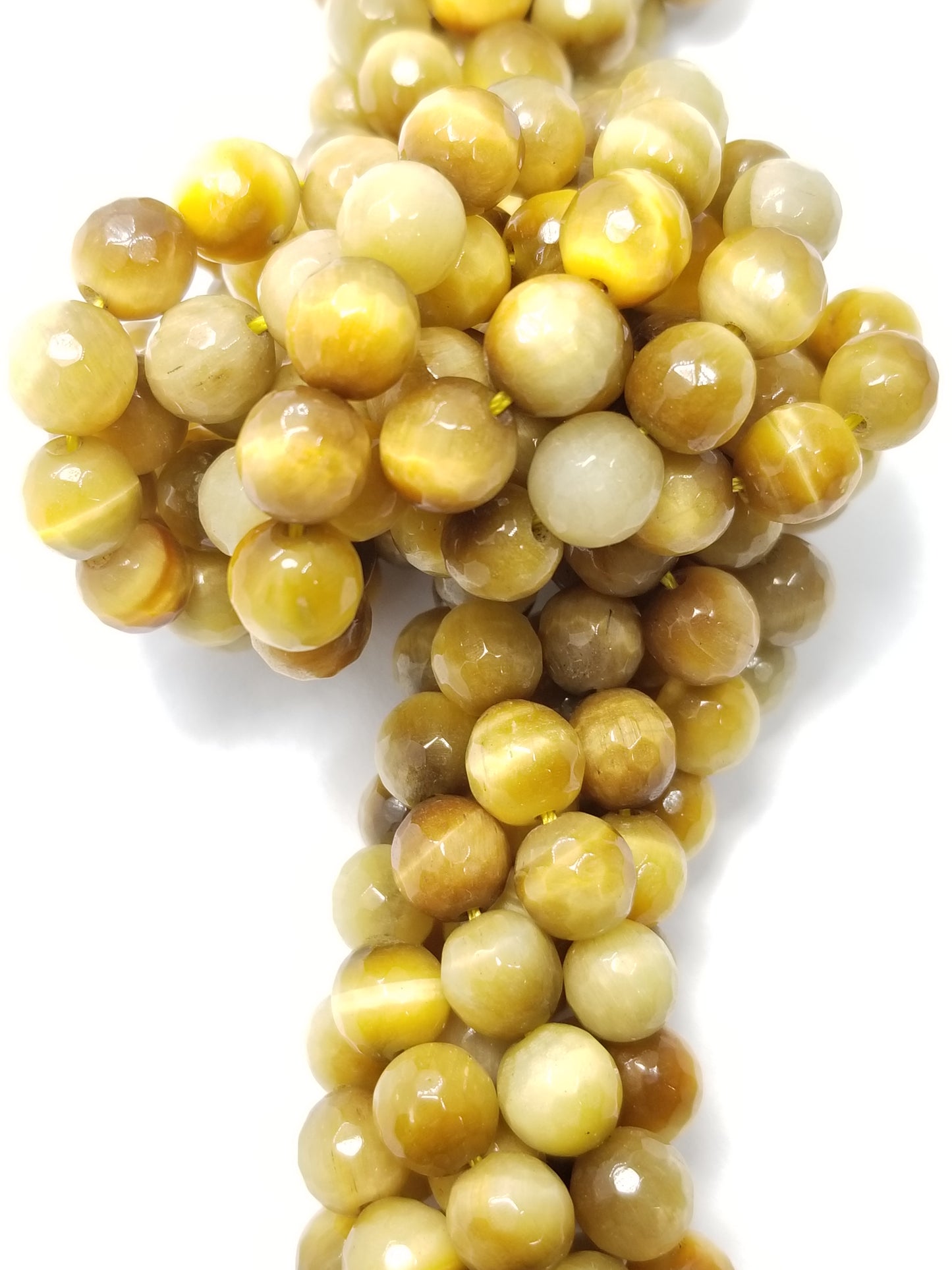 Golden Tiger's Eye (Round)(Faceted) (4mm)(6mm)(8mm)(10mm)(12mm)(16"Strand)