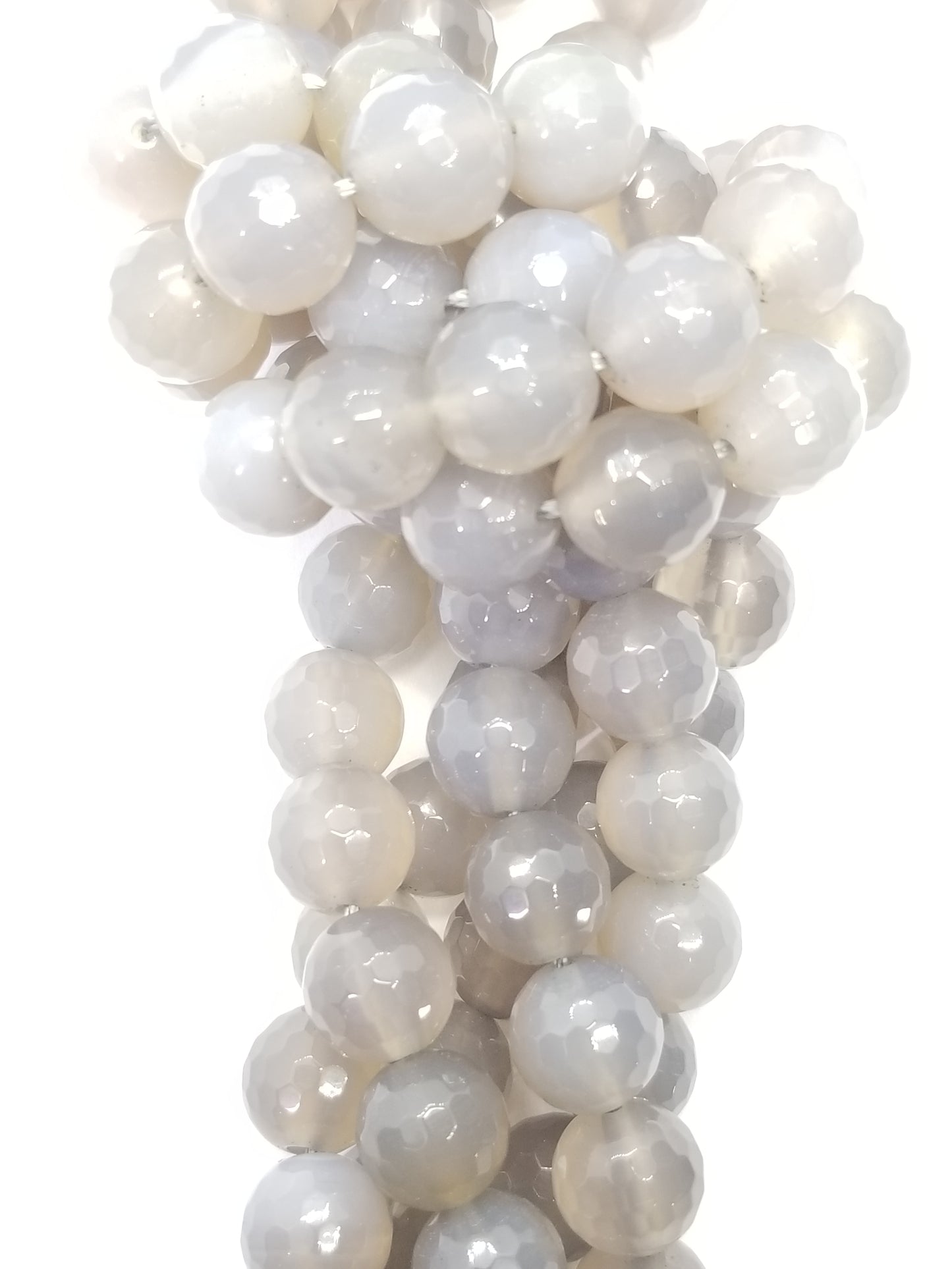 Grey Chalcedony (Round)(Faceted)(16"Strand)