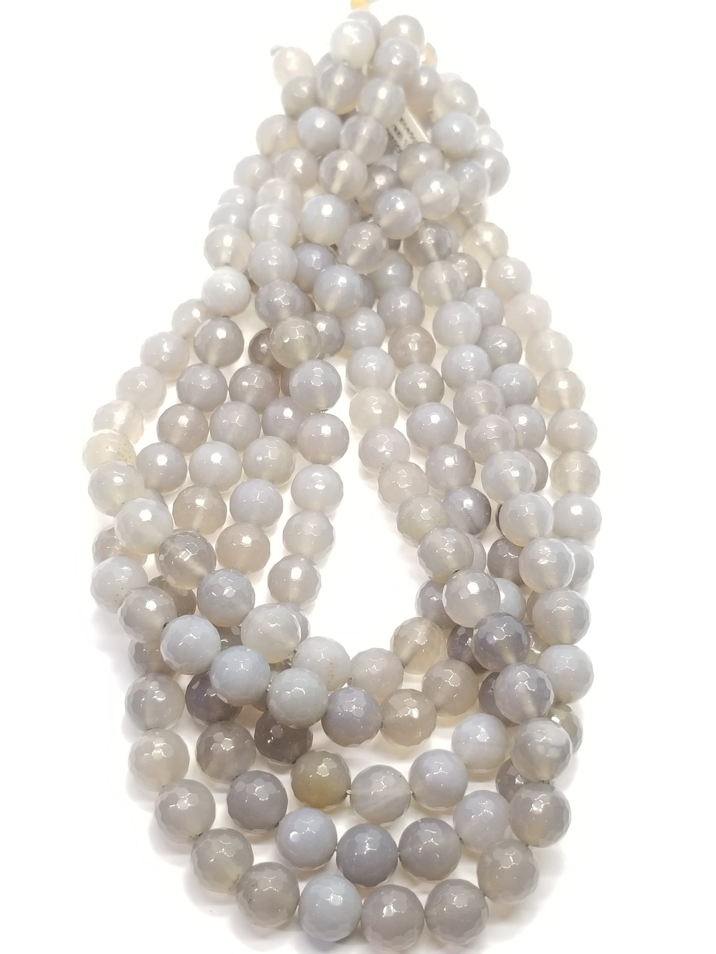 Grey Chalcedony (Round)(Faceted)(16"Strand)